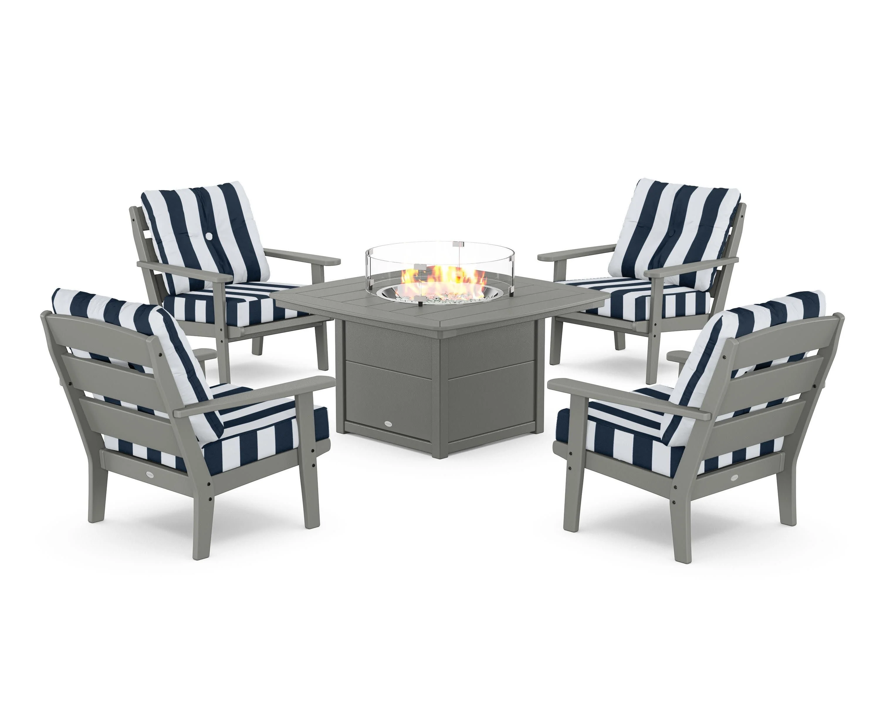 Lakeside 5-Piece Deep Seating Set with Nautical Fire Pit Table - Image 193