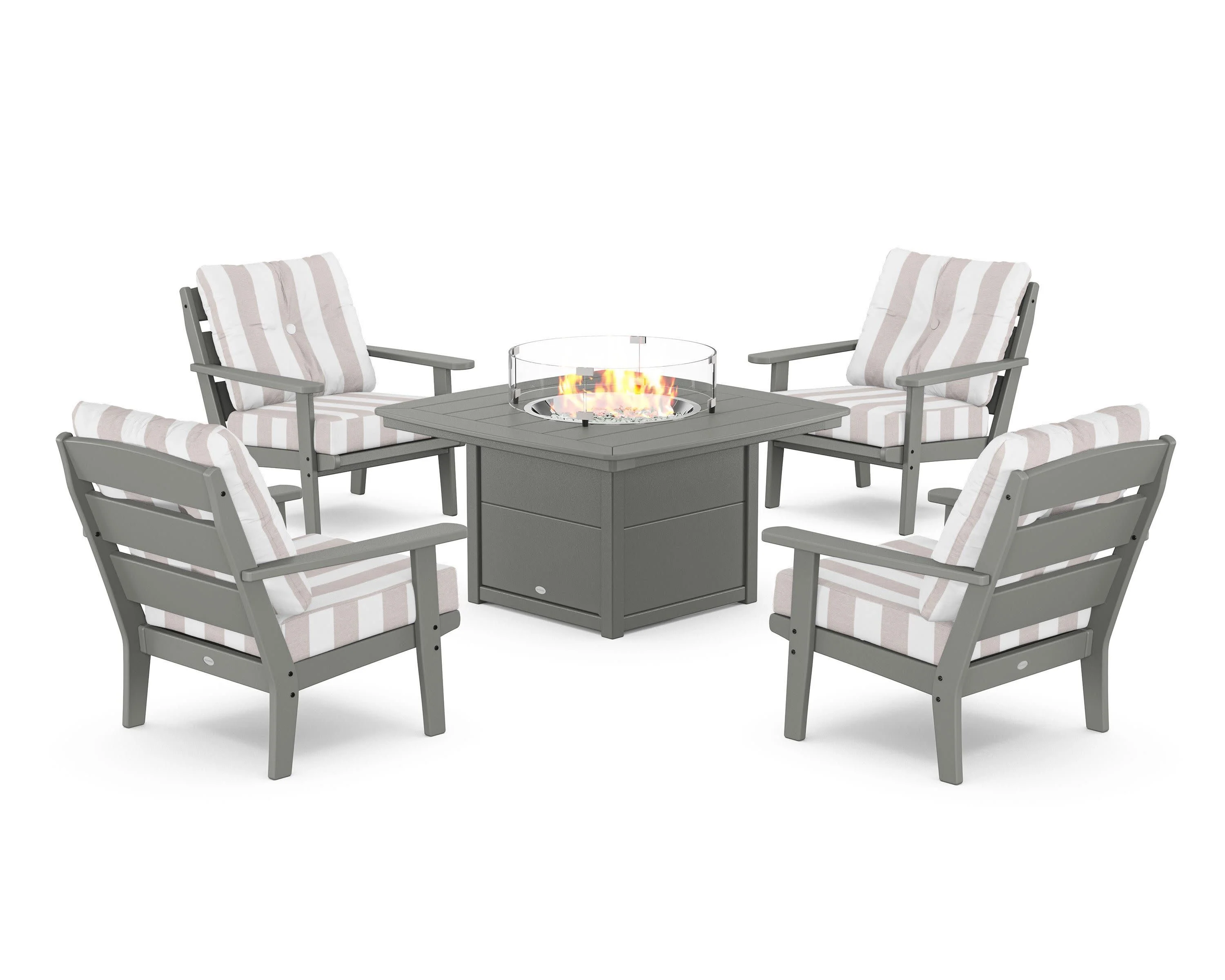 Lakeside 5-Piece Deep Seating Set with Nautical Fire Pit Table - Image 20
