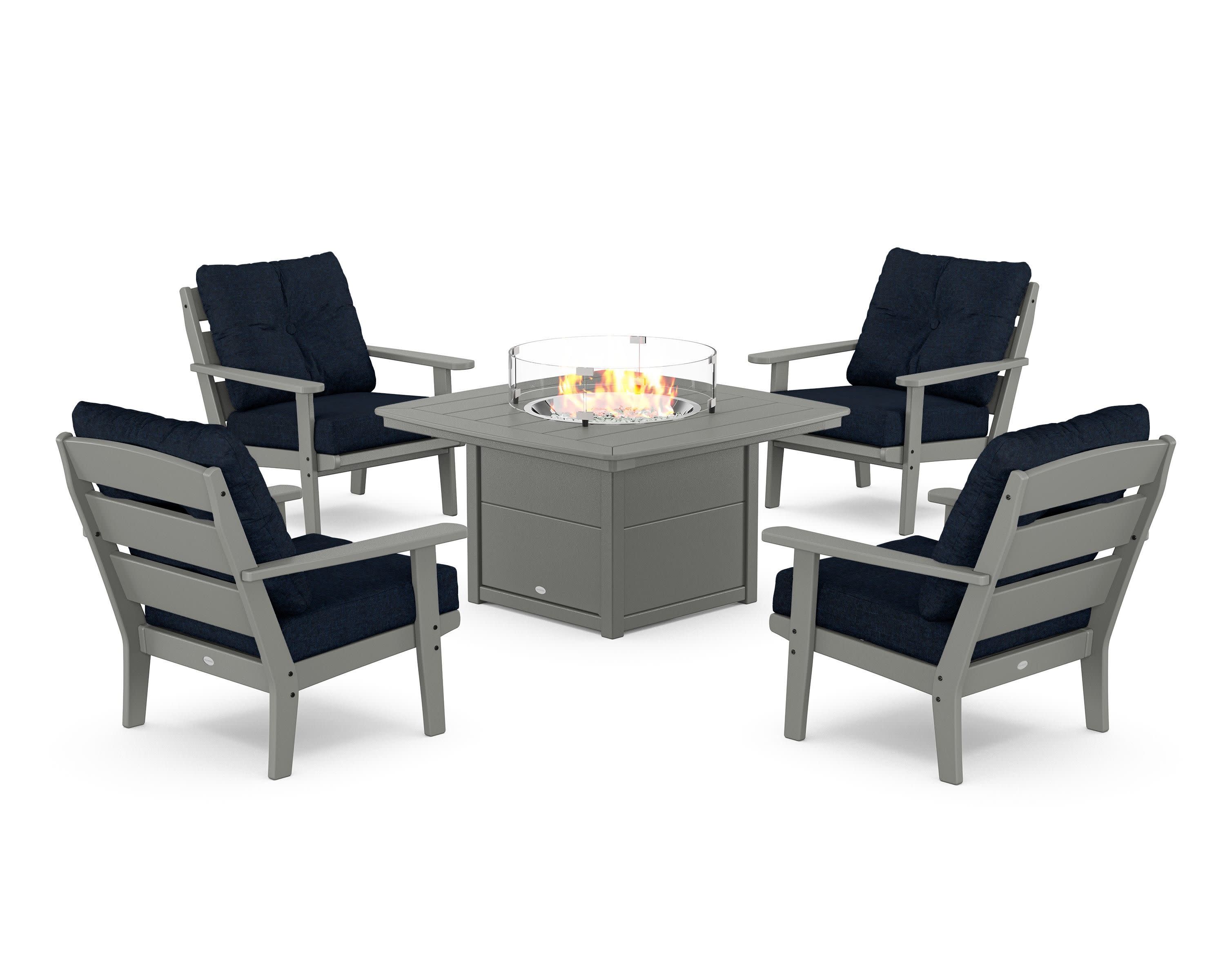 Lakeside 5-Piece Deep Seating Set with Nautical Fire Pit Table - Image 201