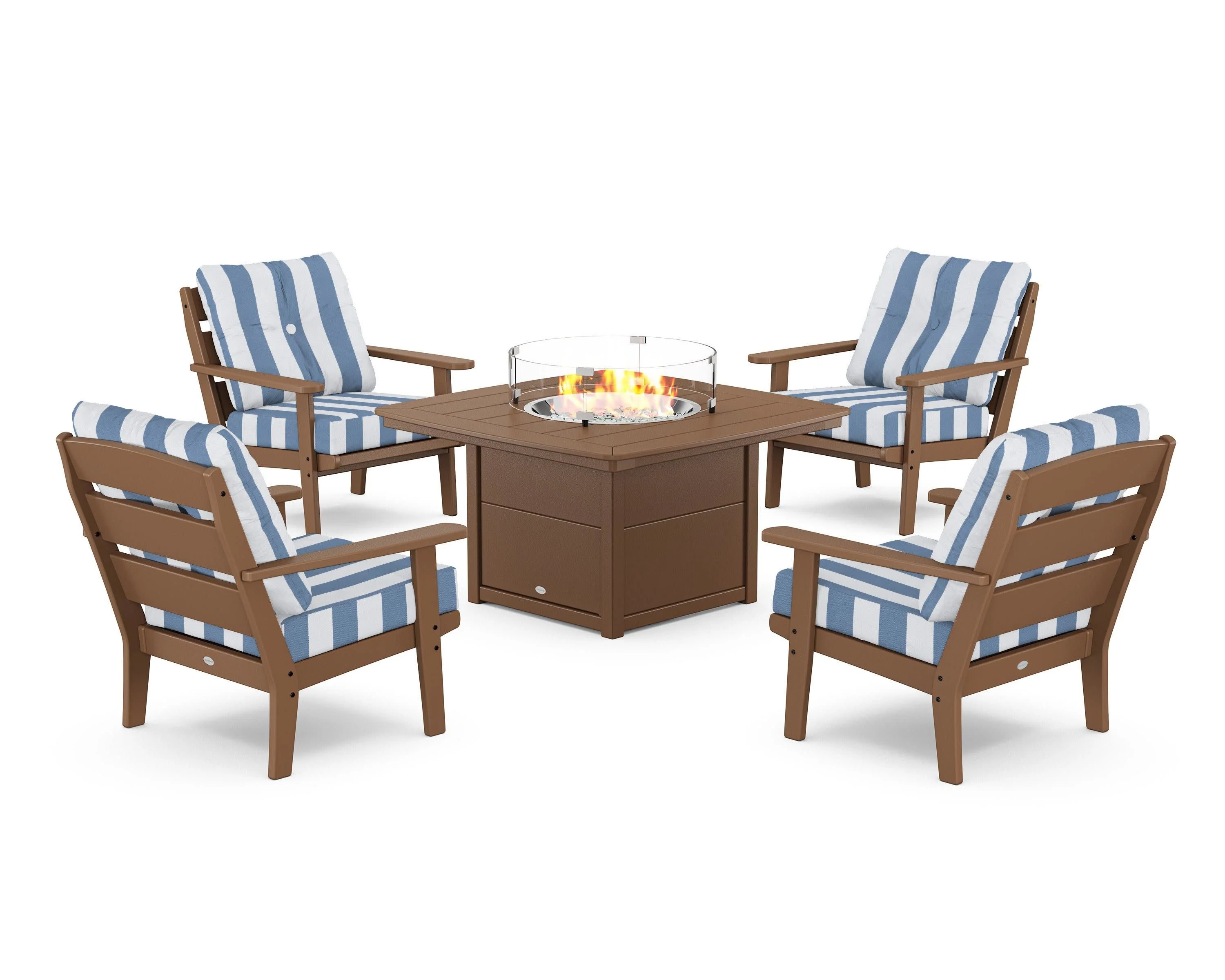 Lakeside 5-Piece Deep Seating Set with Nautical Fire Pit Table - Image 25