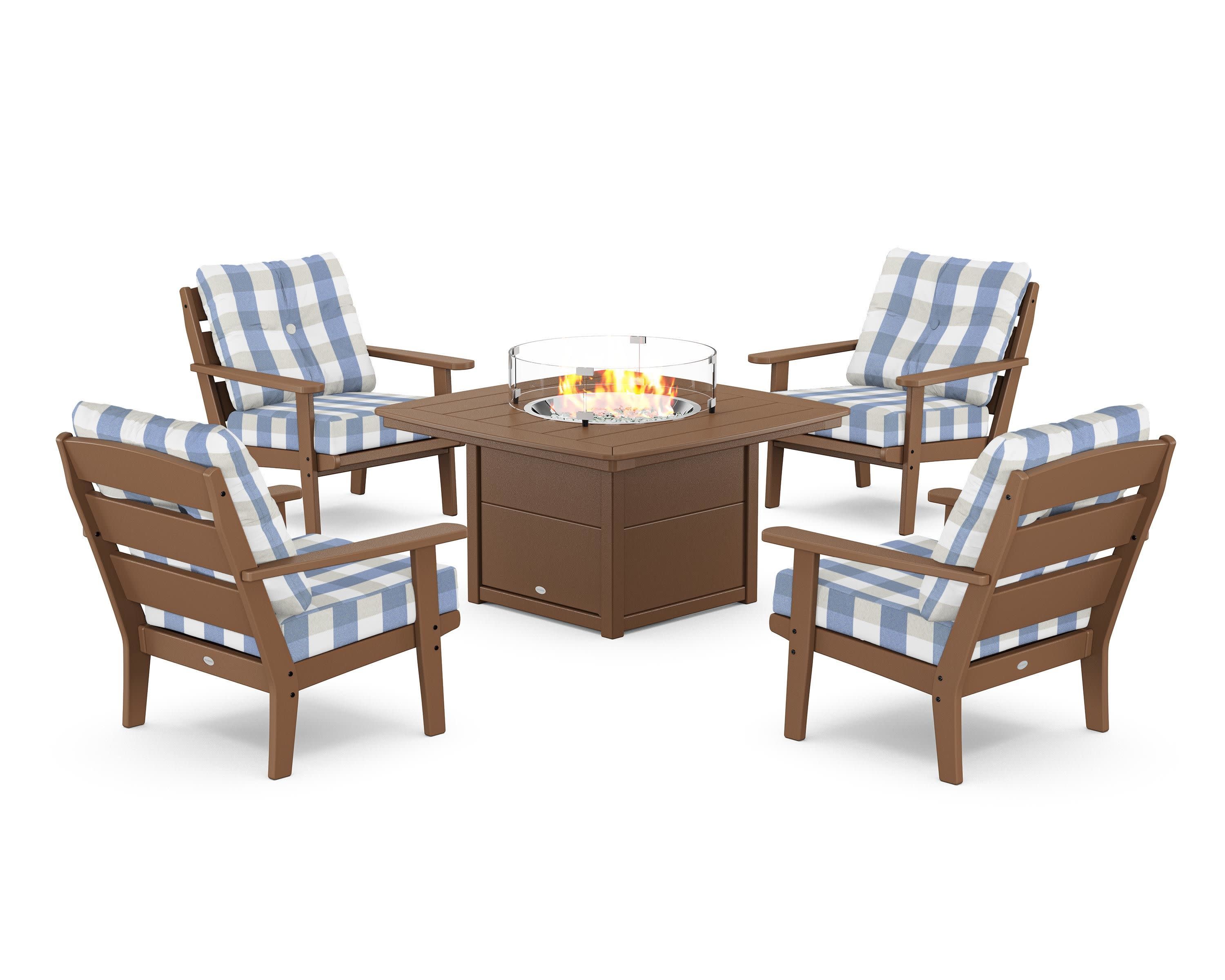 Lakeside 5-Piece Deep Seating Set with Nautical Fire Pit Table - Image 36