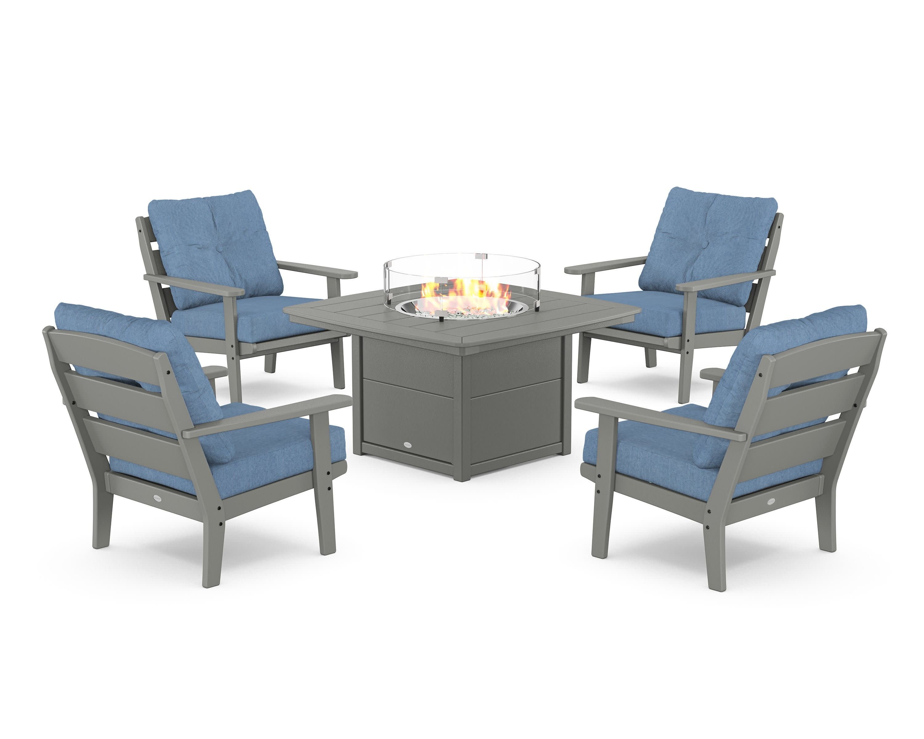 Lakeside 5-Piece Deep Seating Set with Nautical Fire Pit Table - Image 49
