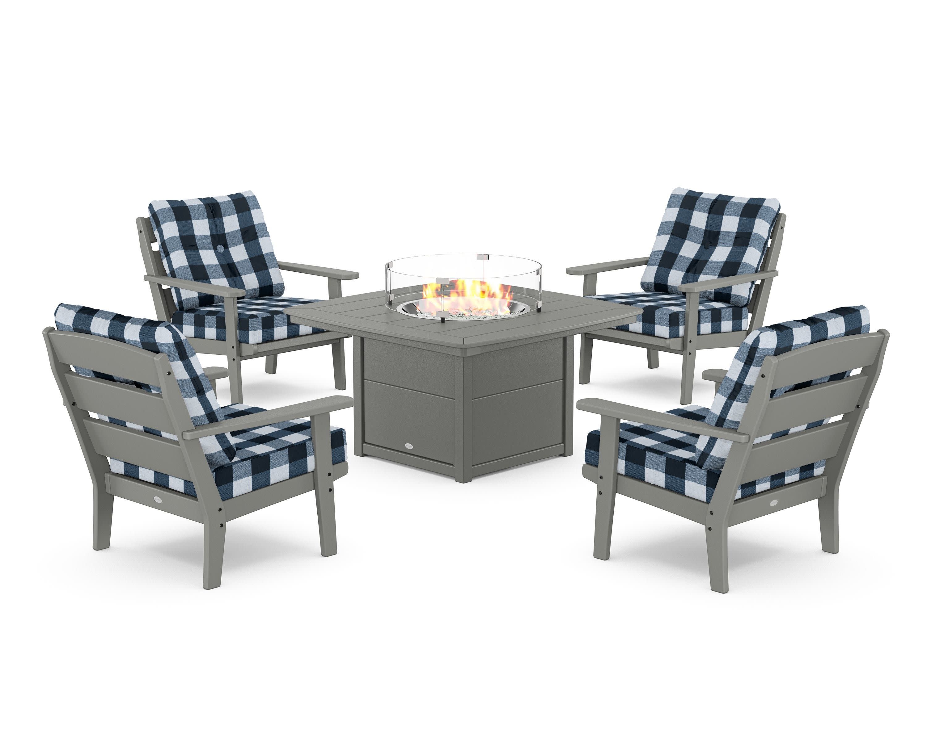 Lakeside 5-Piece Deep Seating Set with Nautical Fire Pit Table - Image 86