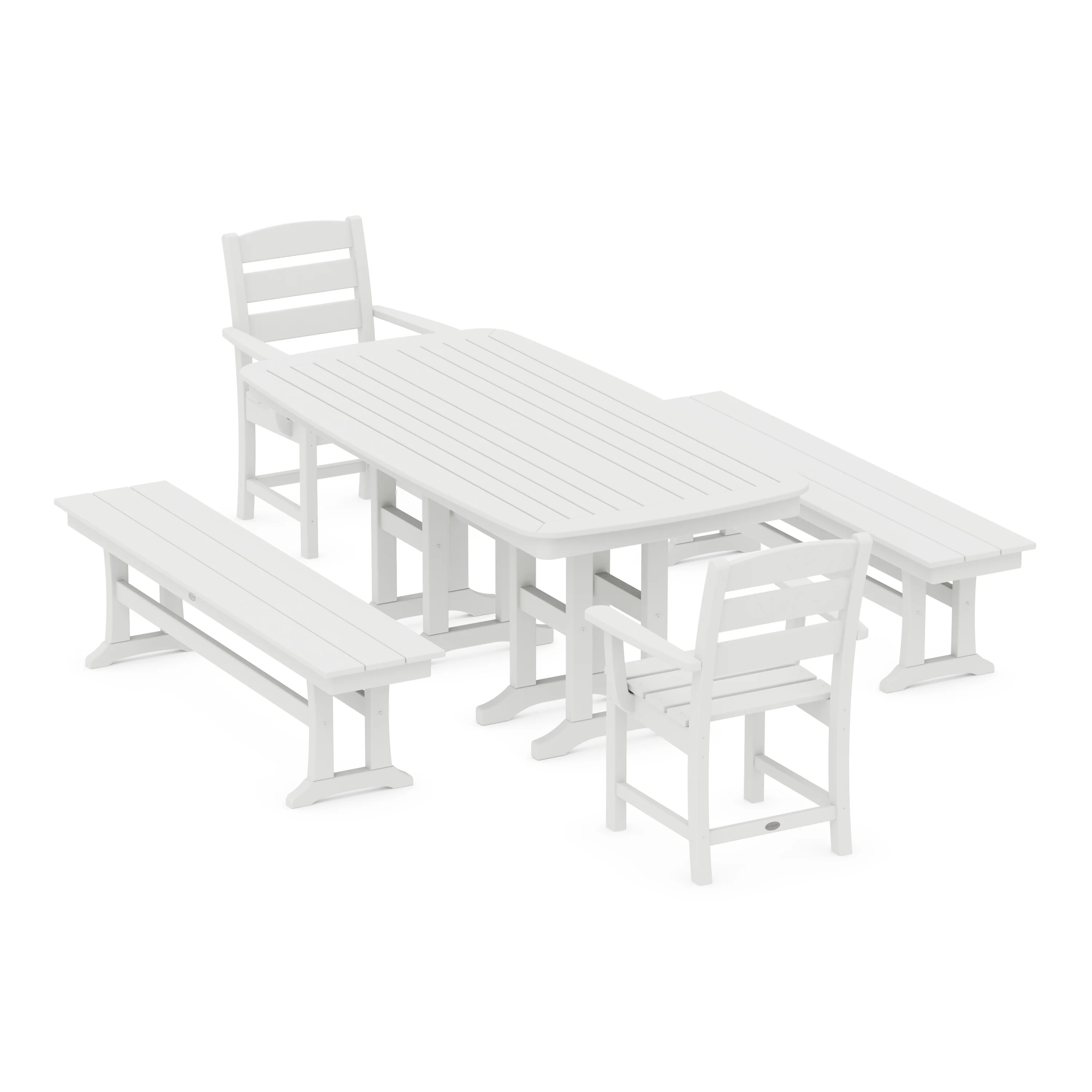 Lakeside 5-Piece Dining Set with Benches - Image 7