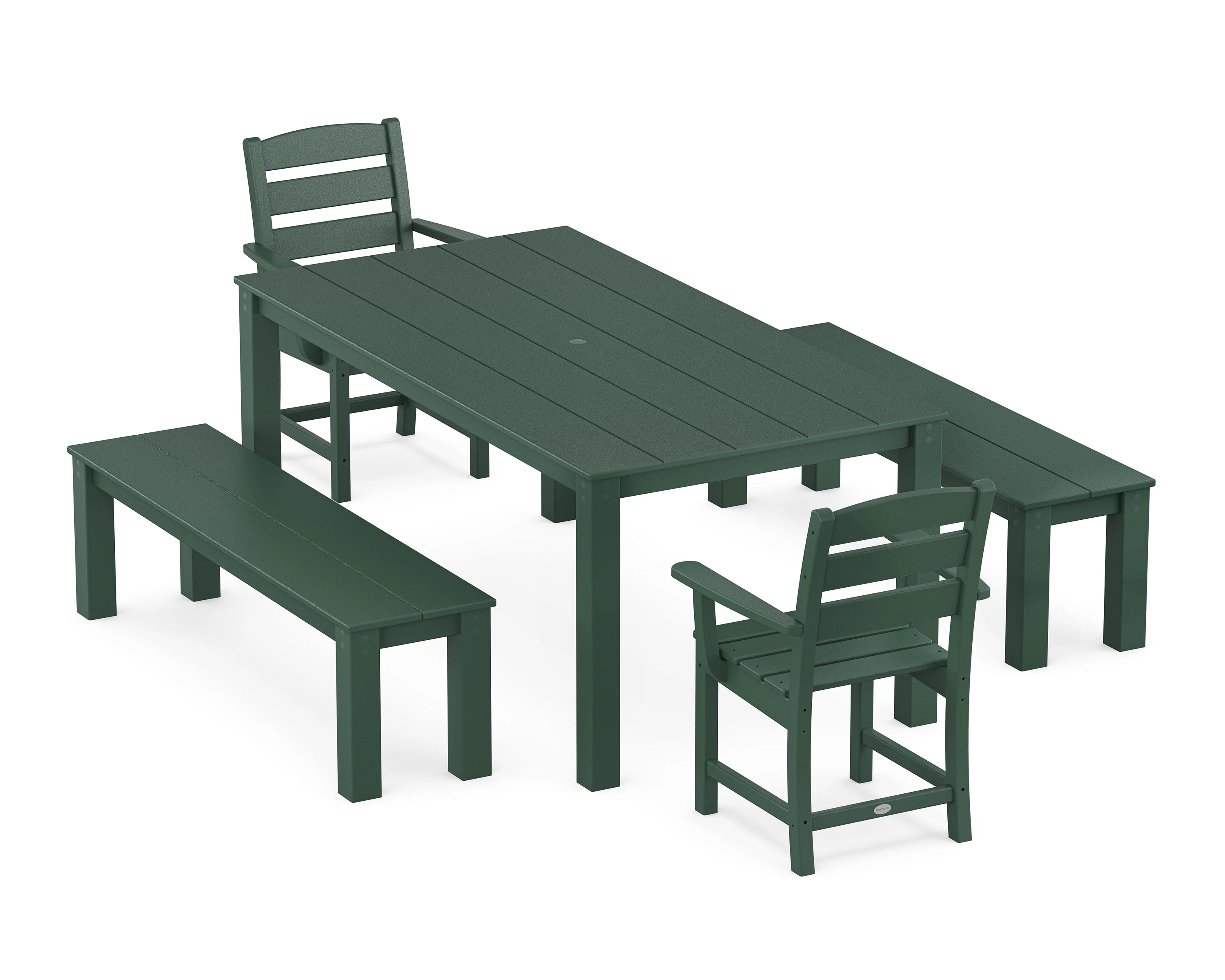 Lakeside 5-Piece Parsons Dining Set with Benches - Image 4