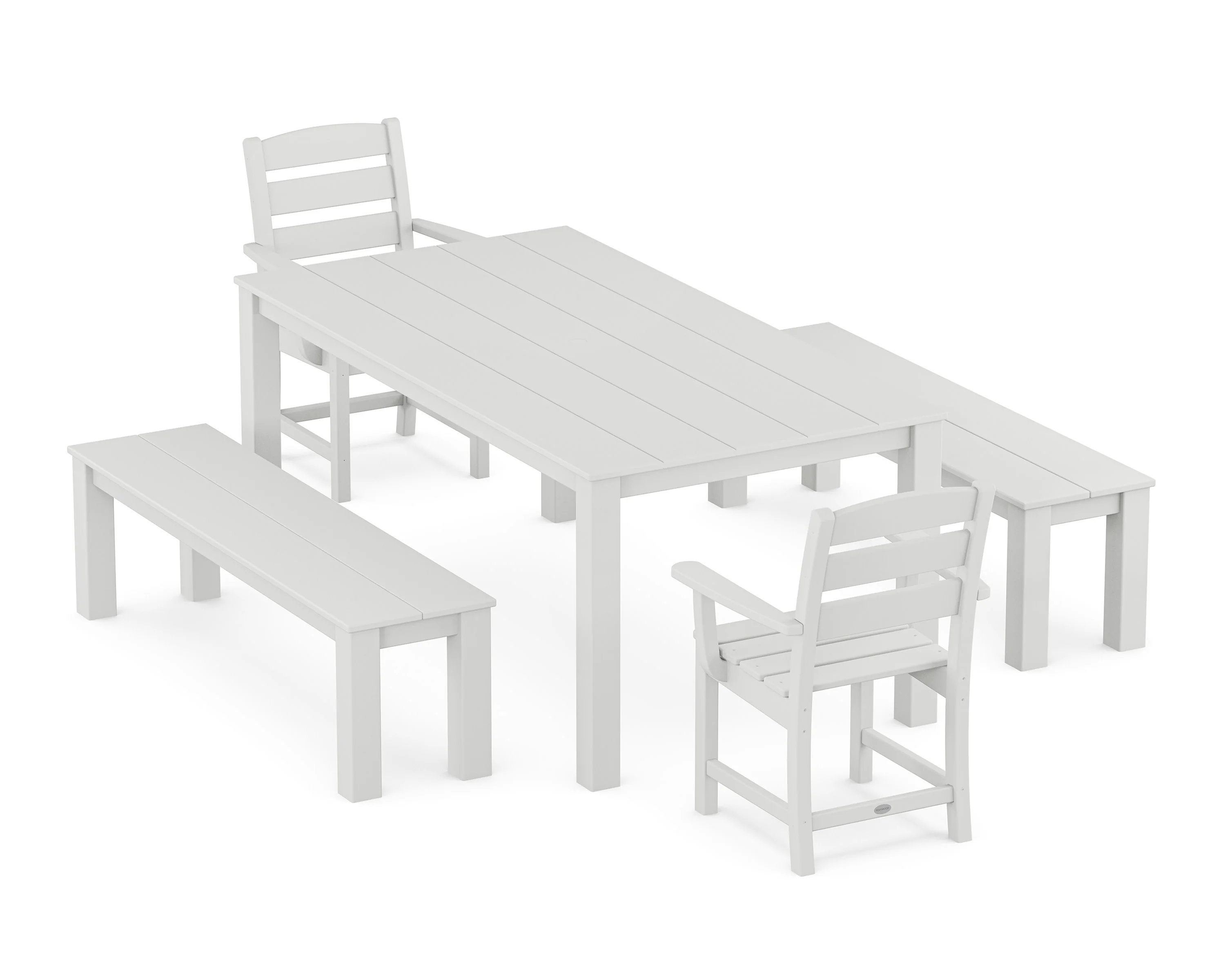 Lakeside 5-Piece Parsons Dining Set with Benches - Image 5