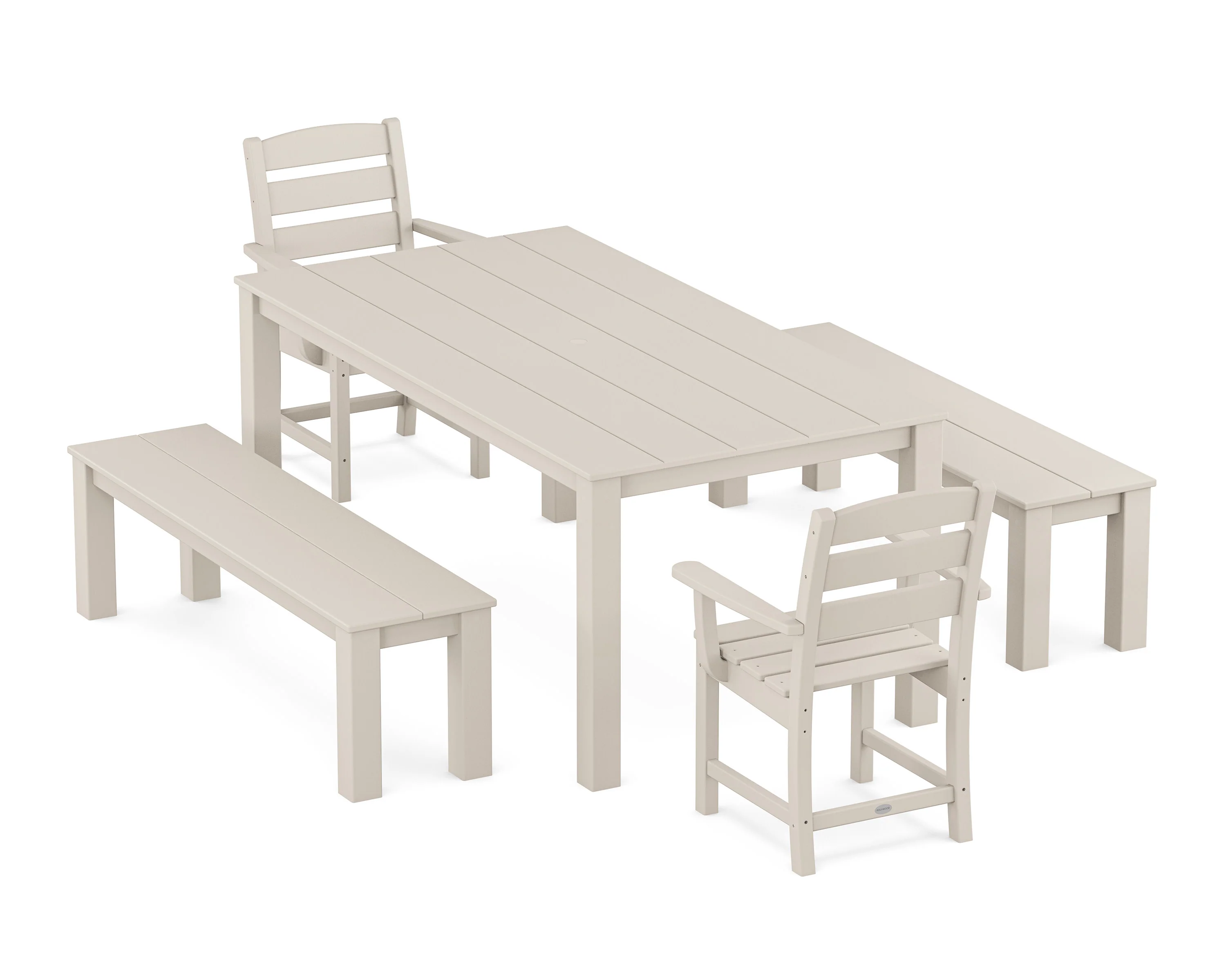 Lakeside 5-Piece Parsons Dining Set with Benches - Image 7