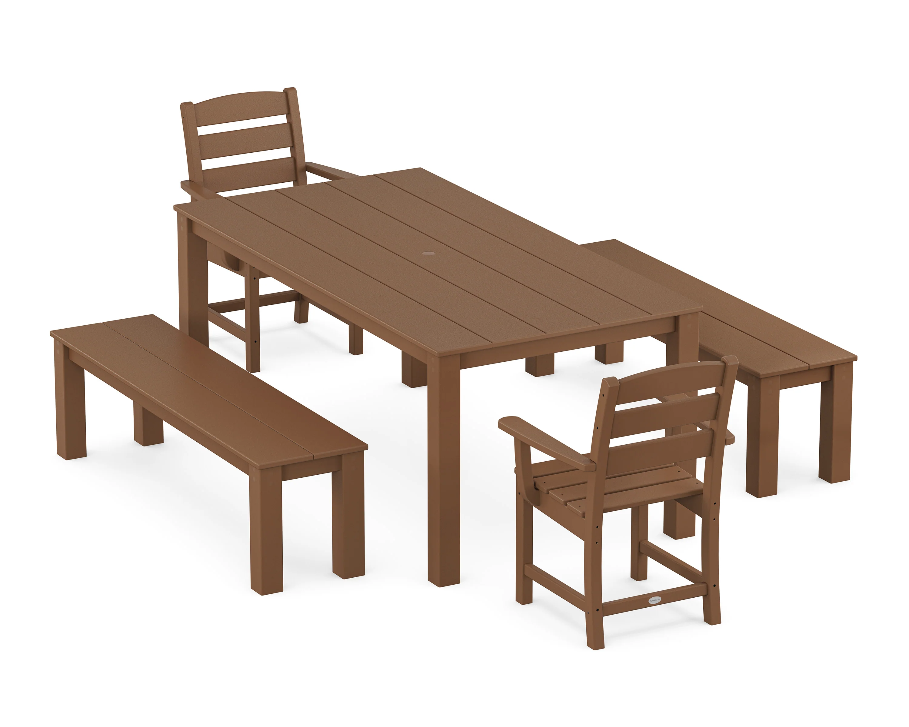 Lakeside 5-Piece Parsons Dining Set with Benches - Image 8