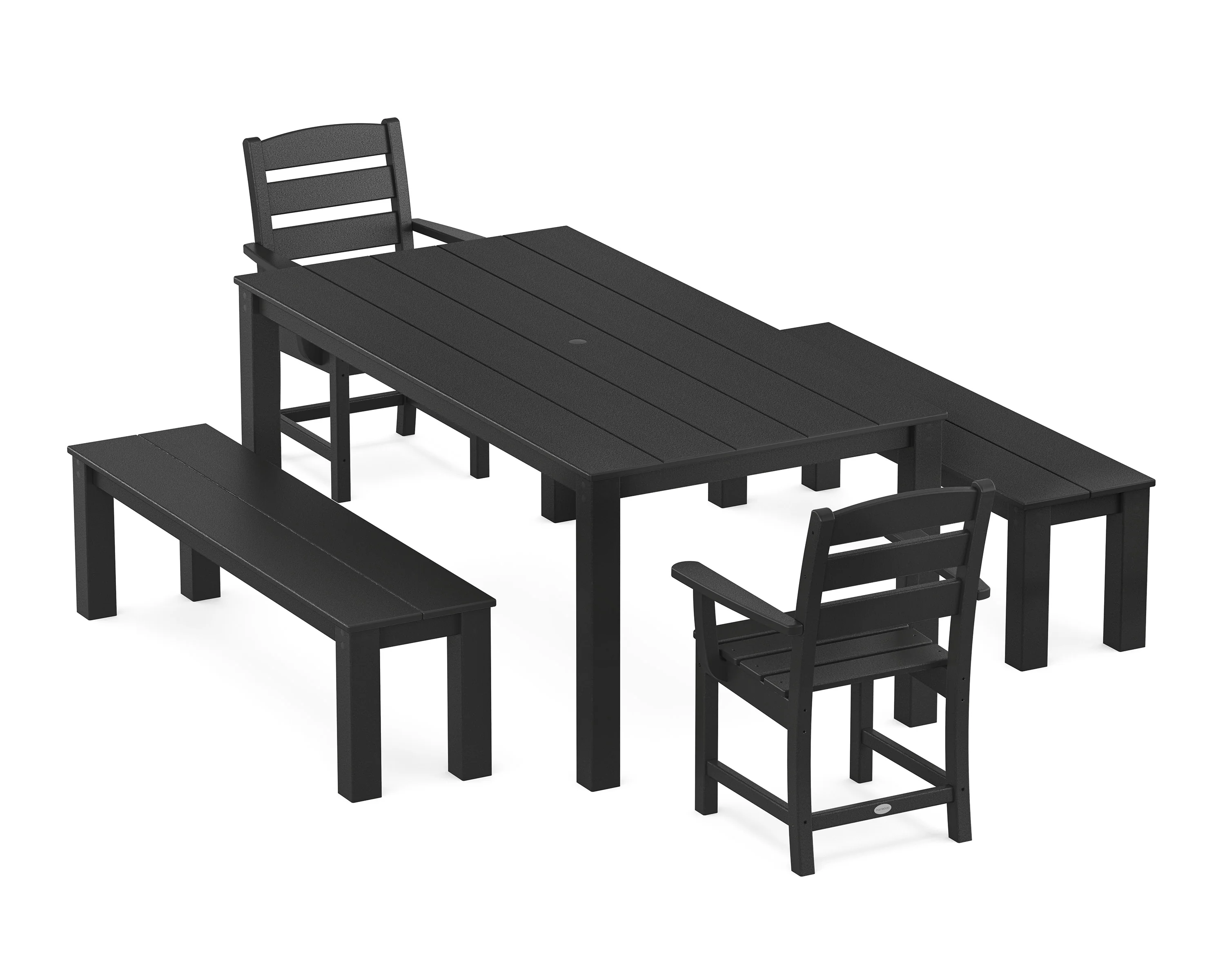 Lakeside 5-Piece Parsons Dining Set with Benches - Image 9