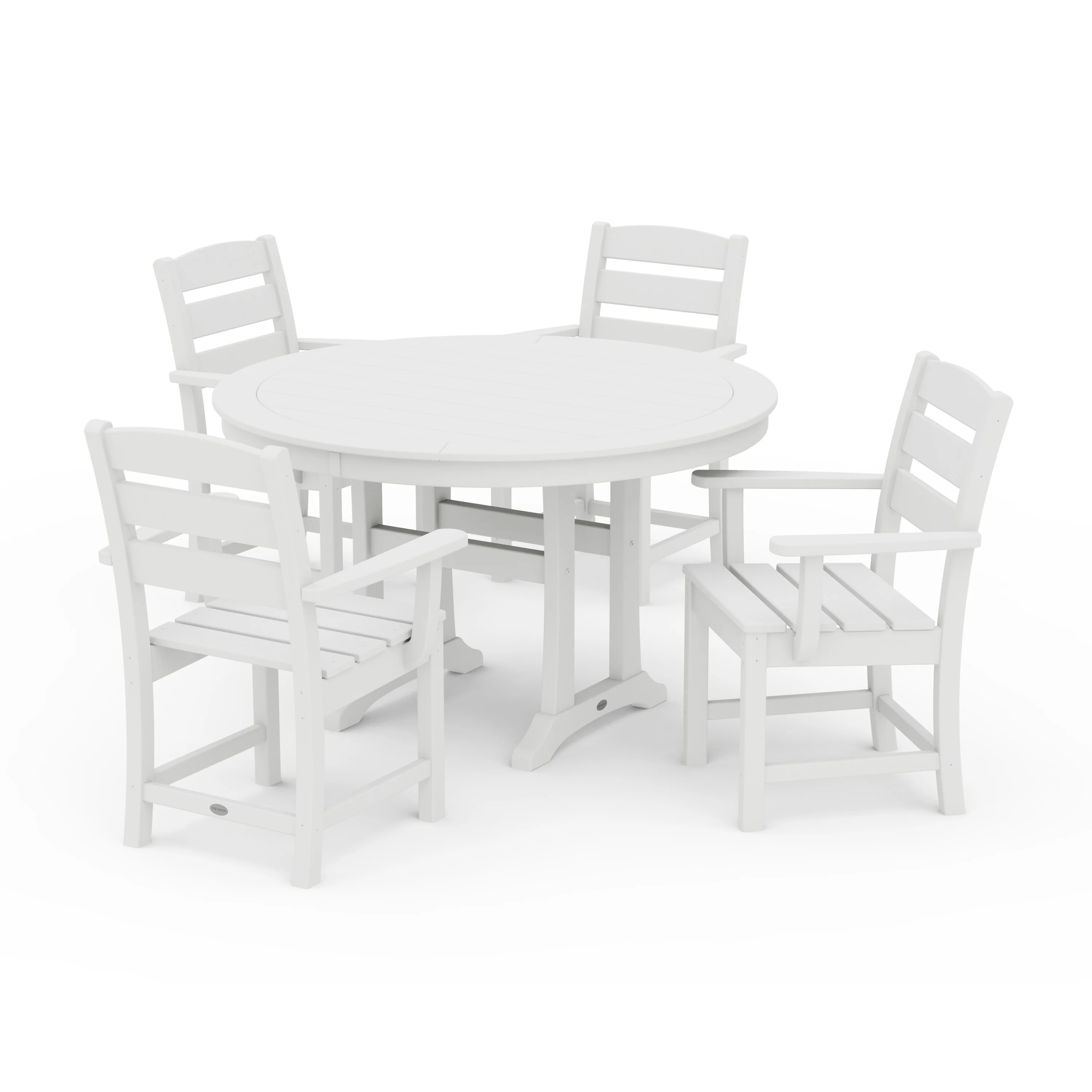 Lakeside 5-Piece Round Dining Set with Trestle Legs - Image 10