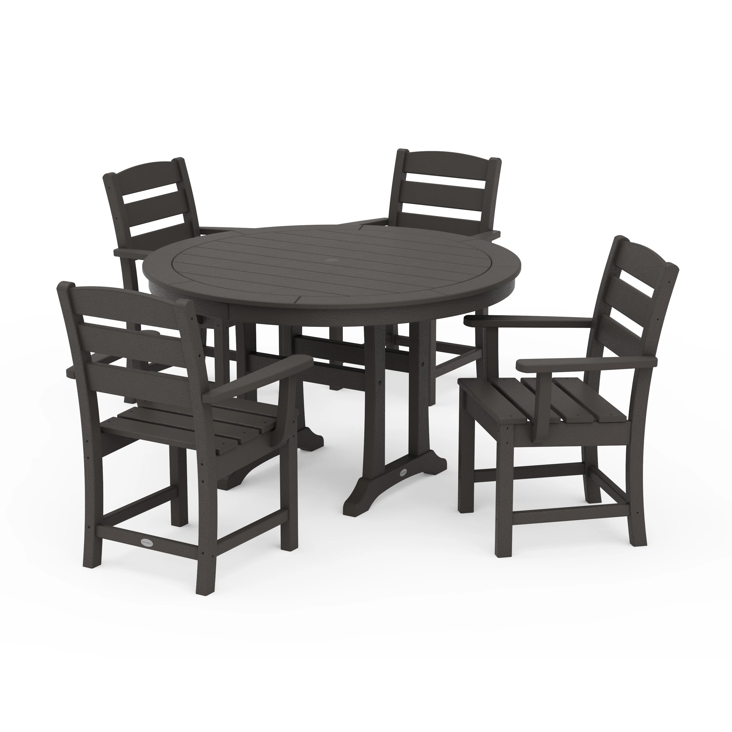 Lakeside 5-Piece Round Dining Set with Trestle Legs - Image 11