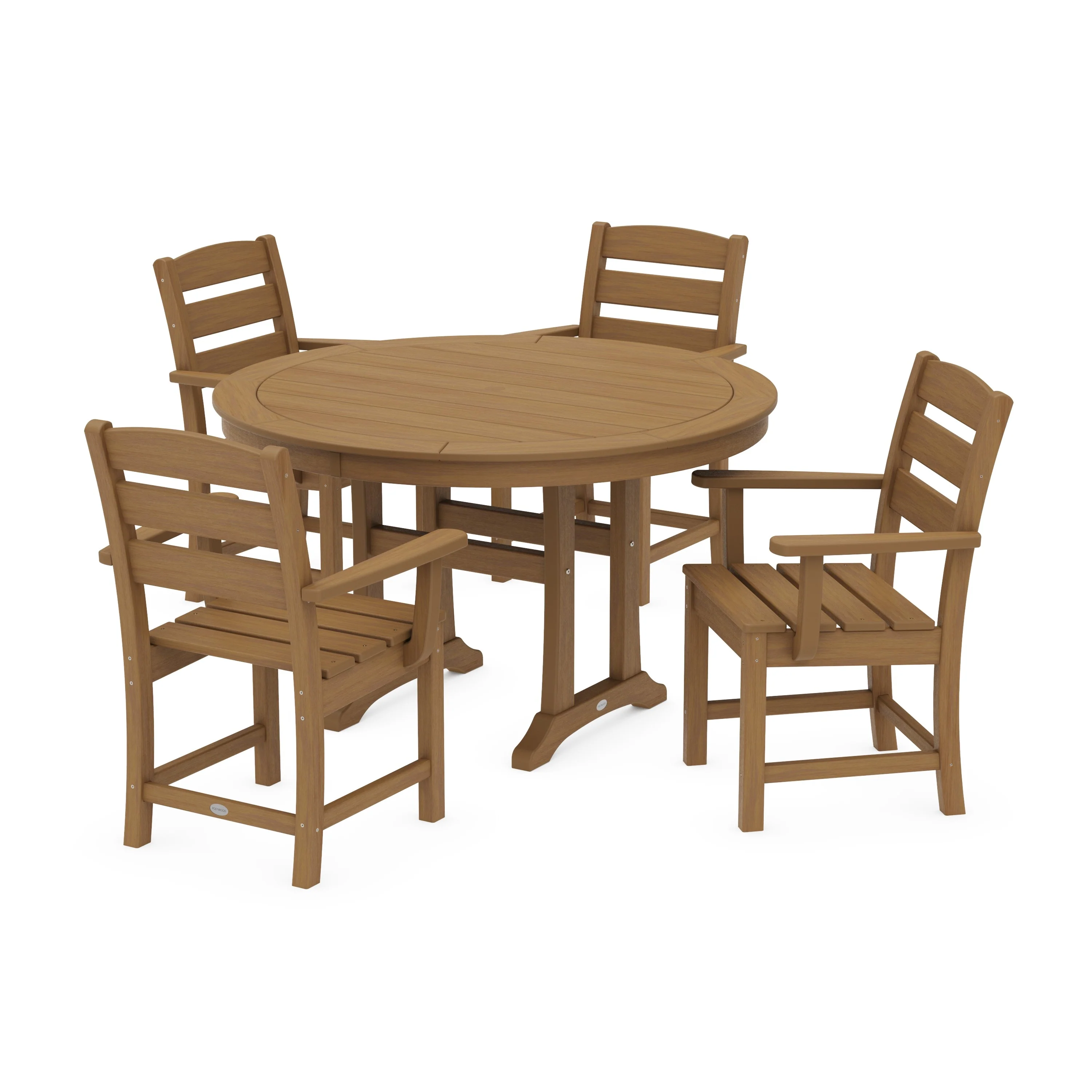 Lakeside 5-Piece Round Dining Set with Trestle Legs - Image 14