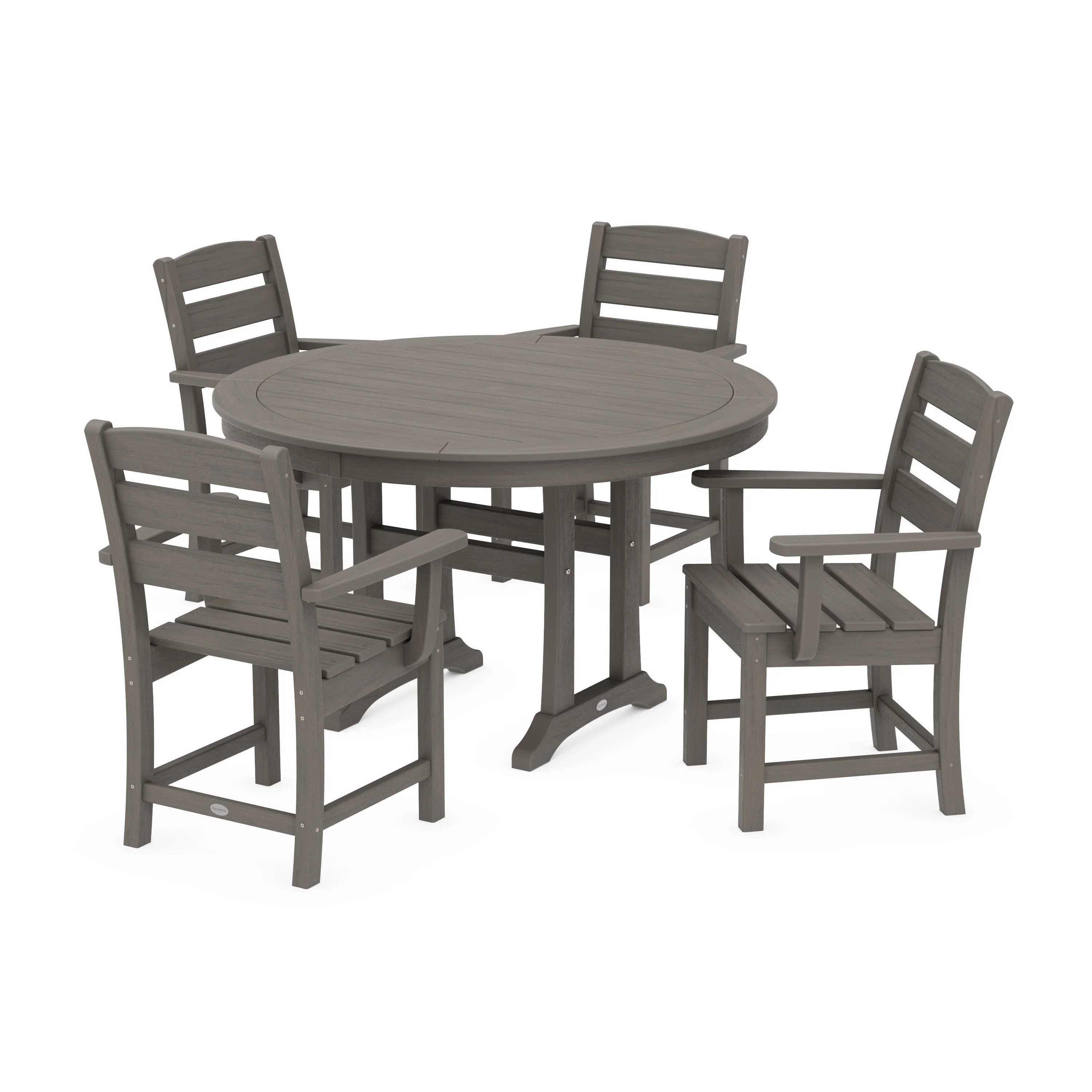 Lakeside 5-Piece Round Dining Set with Trestle Legs - Image 15
