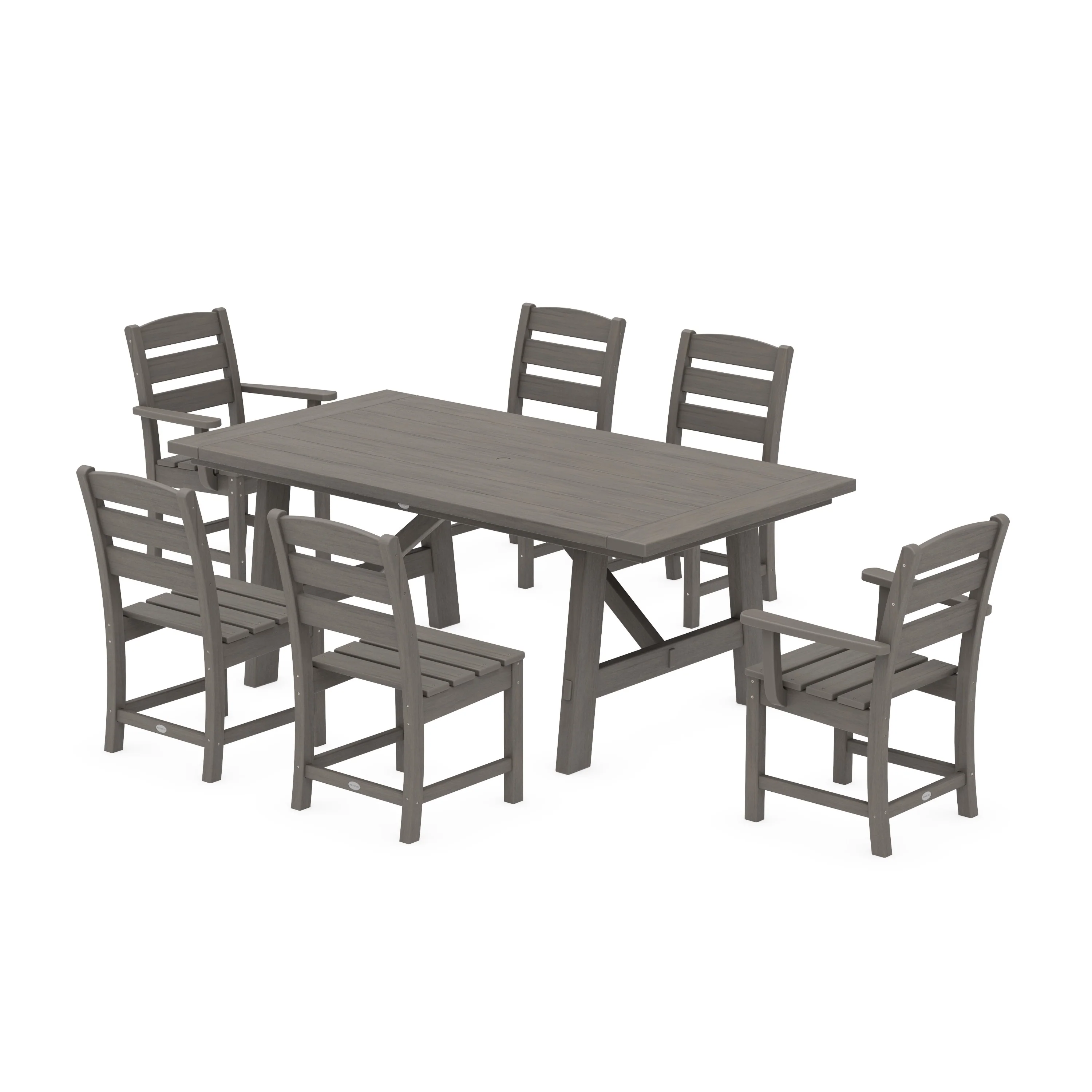 Lakeside 7-Piece Rustic Farmhouse Dining Set - Image 15