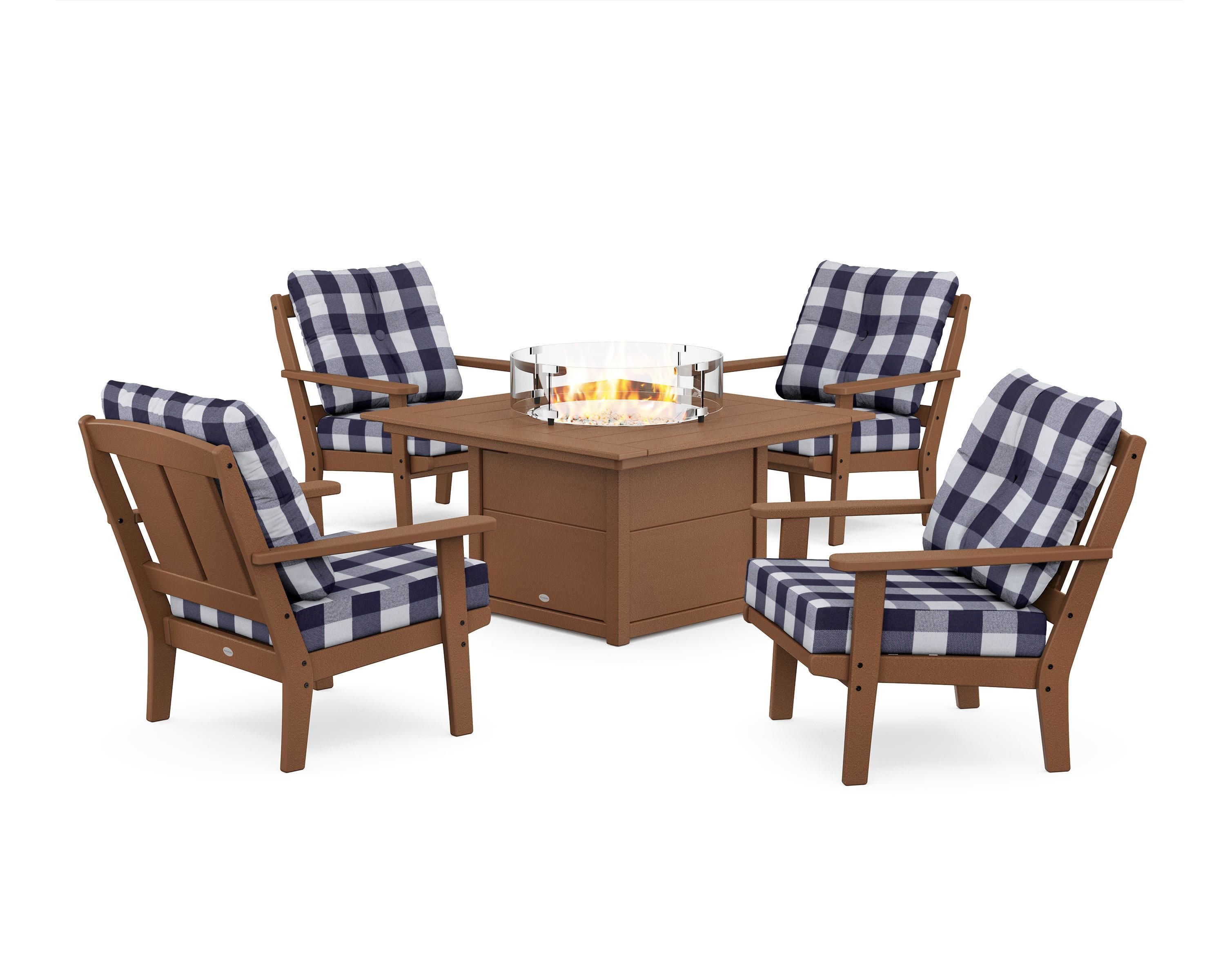 Mission 5-Piece Deep Seating Set with Fire Pit Table - Image 36