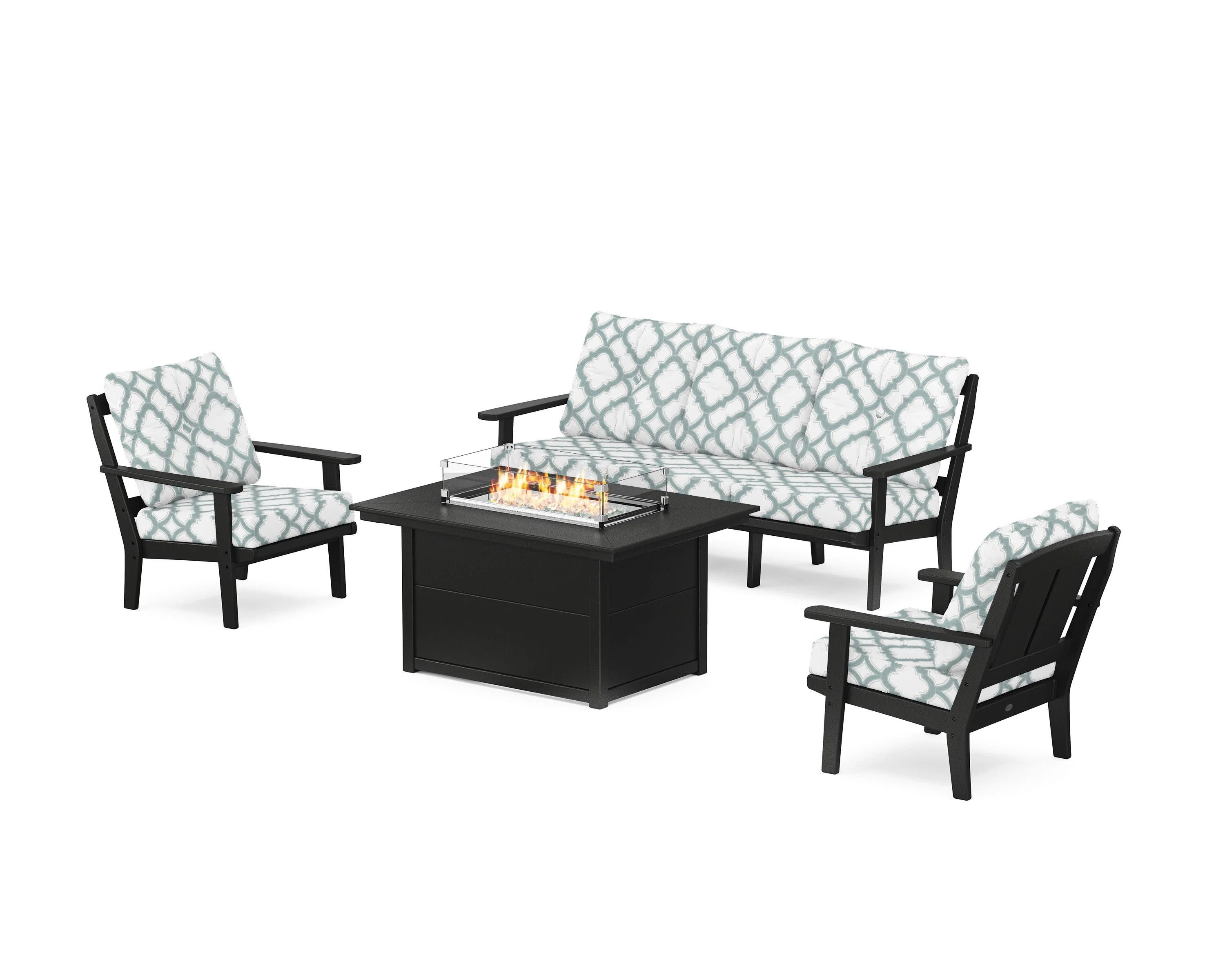 Mission Deep Seating Fire Pit Table Set - Image 30