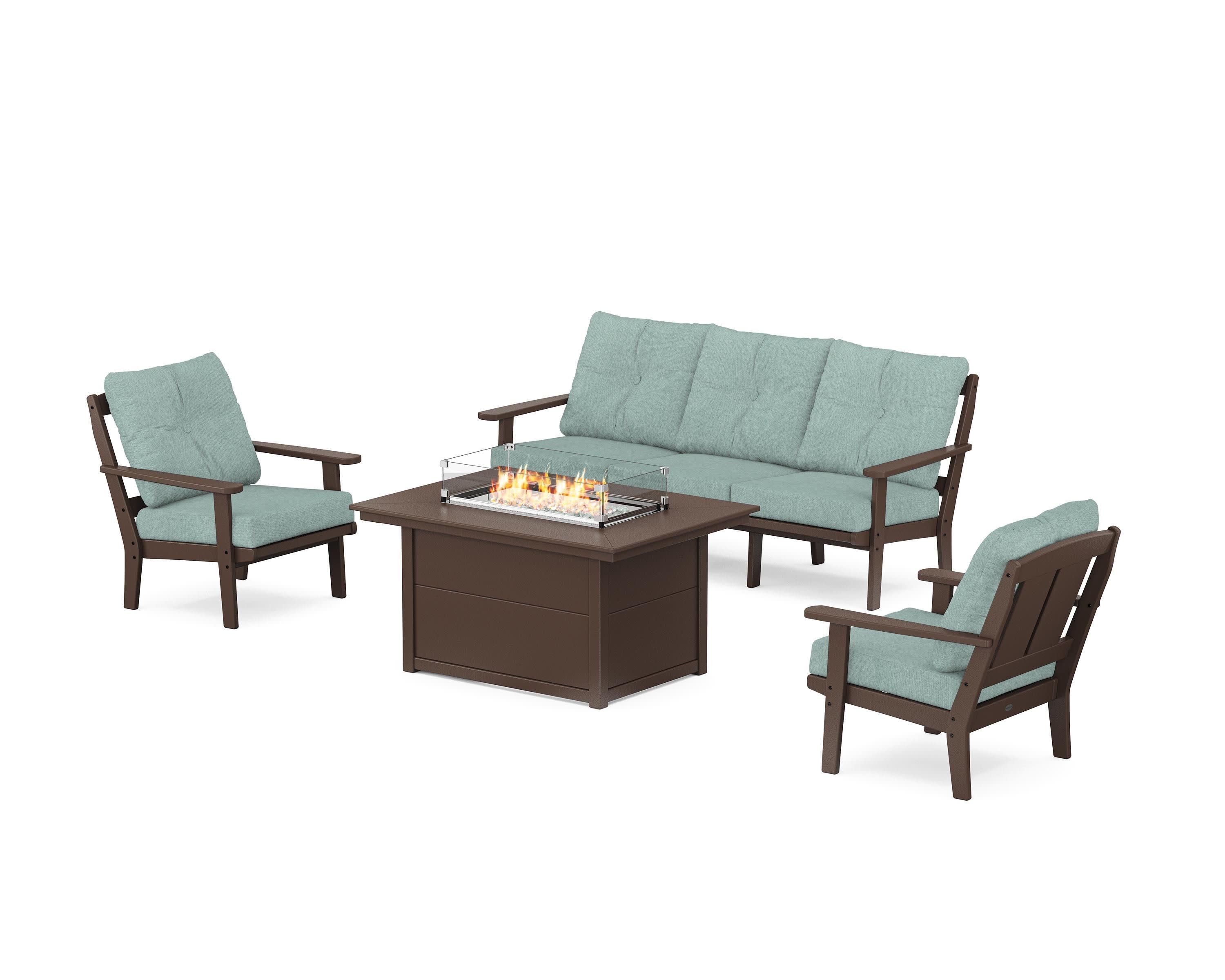Mission Deep Seating Fire Pit Table Set - Image 37