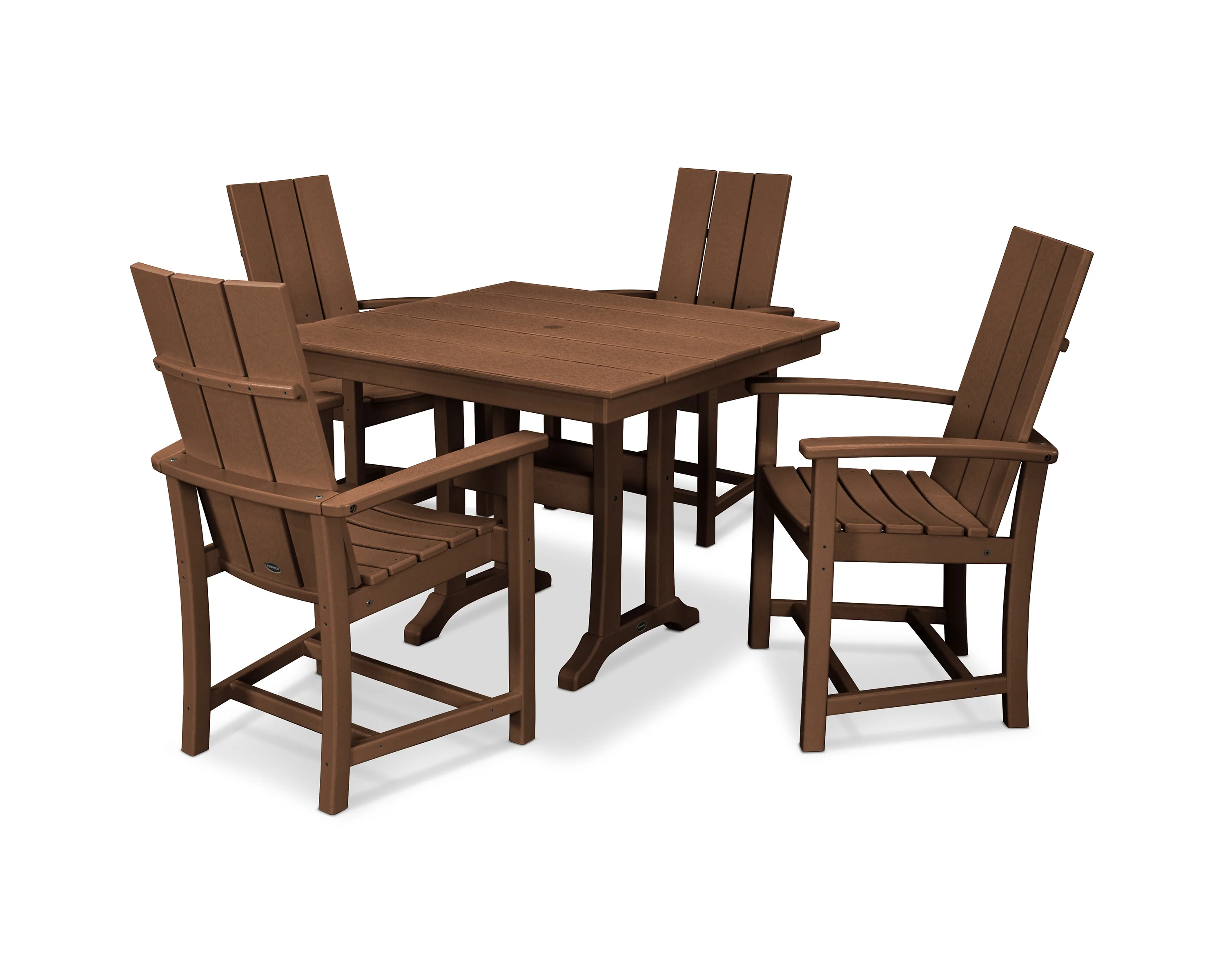 Modern Adirondack 5-Piece Farmhouse Trestle Dining Set - Image 6