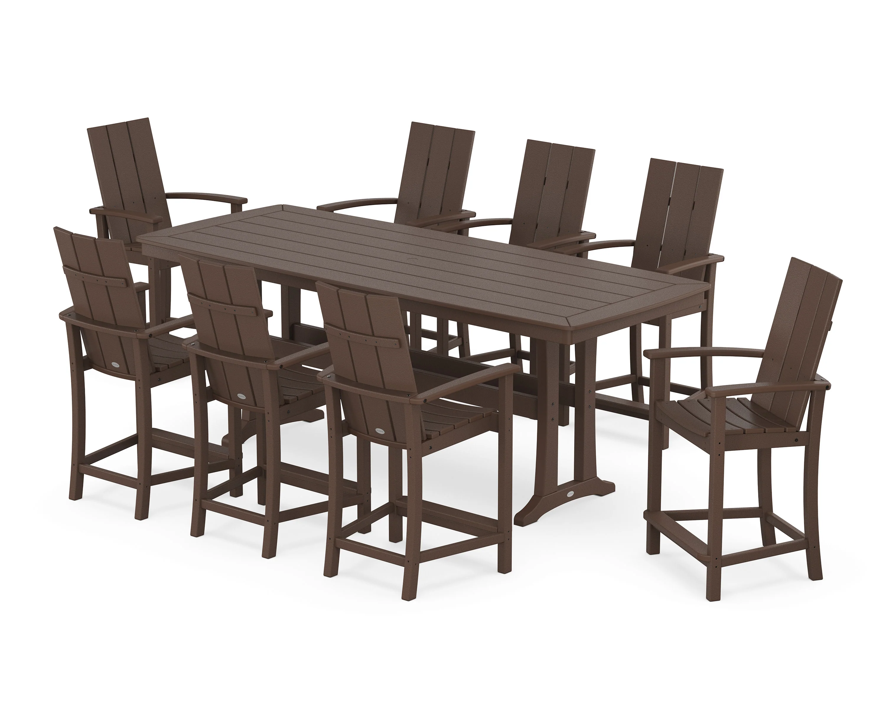 Modern Adirondack 9-Piece Counter Set with Trestle Legs - Image 5