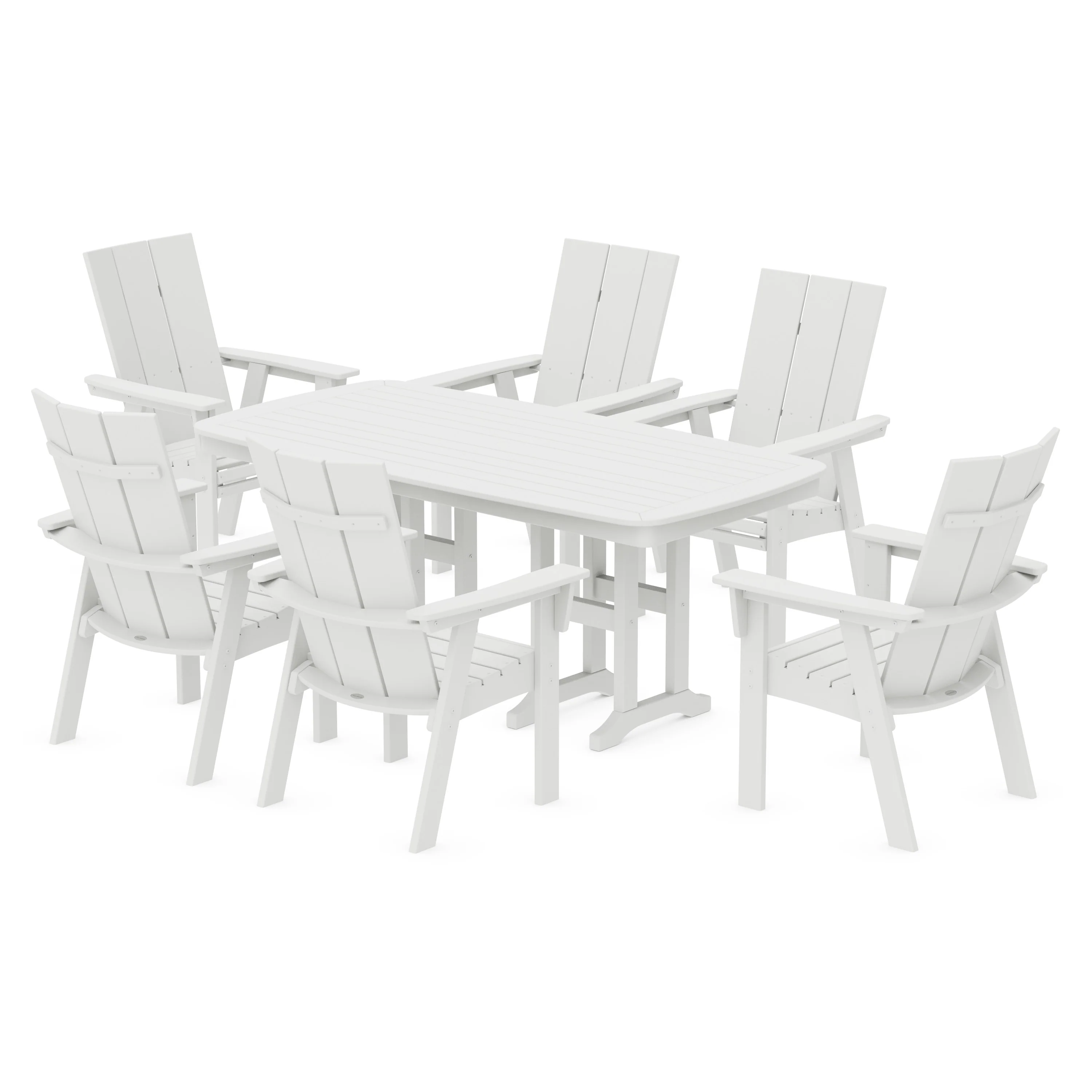 Modern Curveback Adirondack 7-Piece Dining Set - Image 10