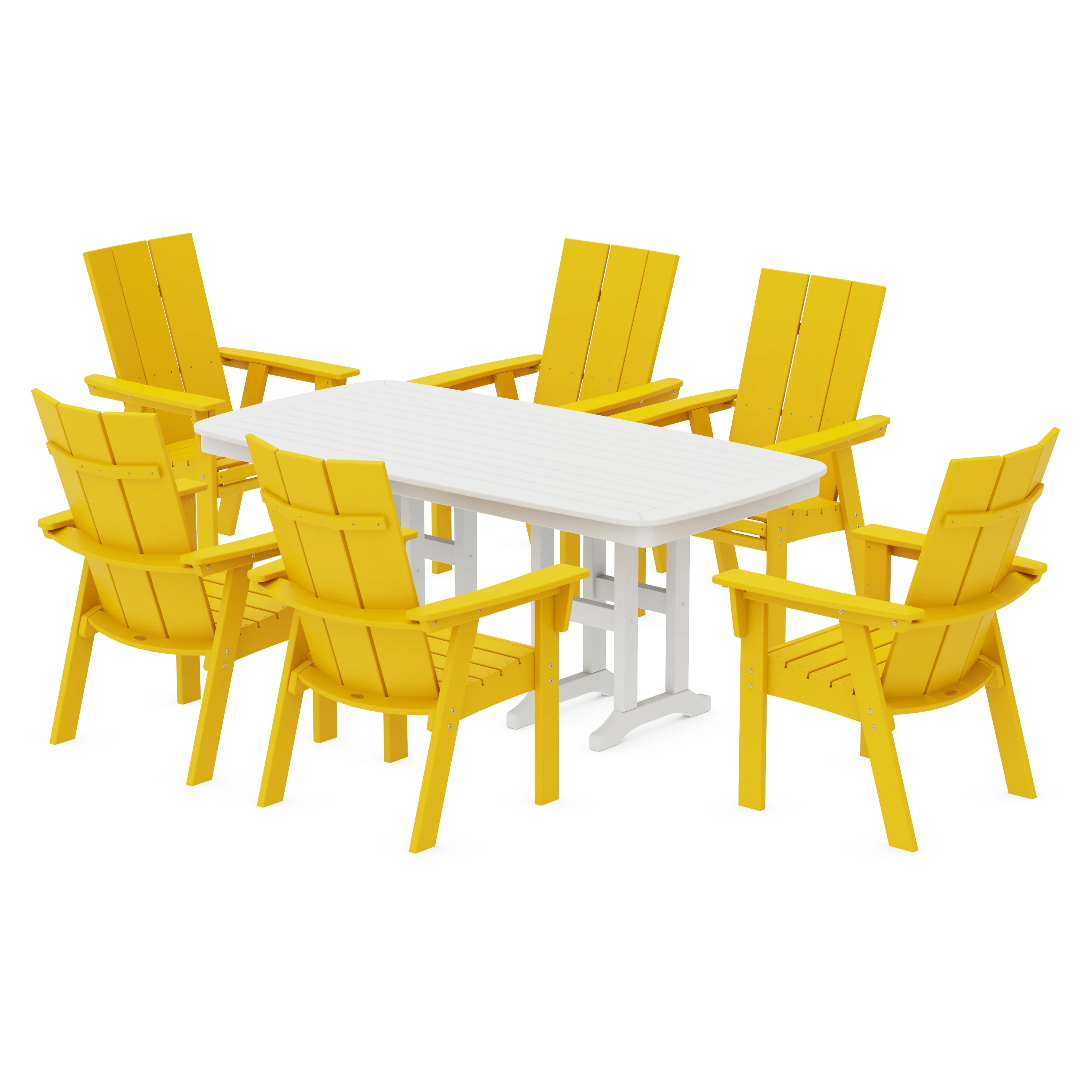 Modern Curveback Adirondack 7-Piece Dining Set - Image 14