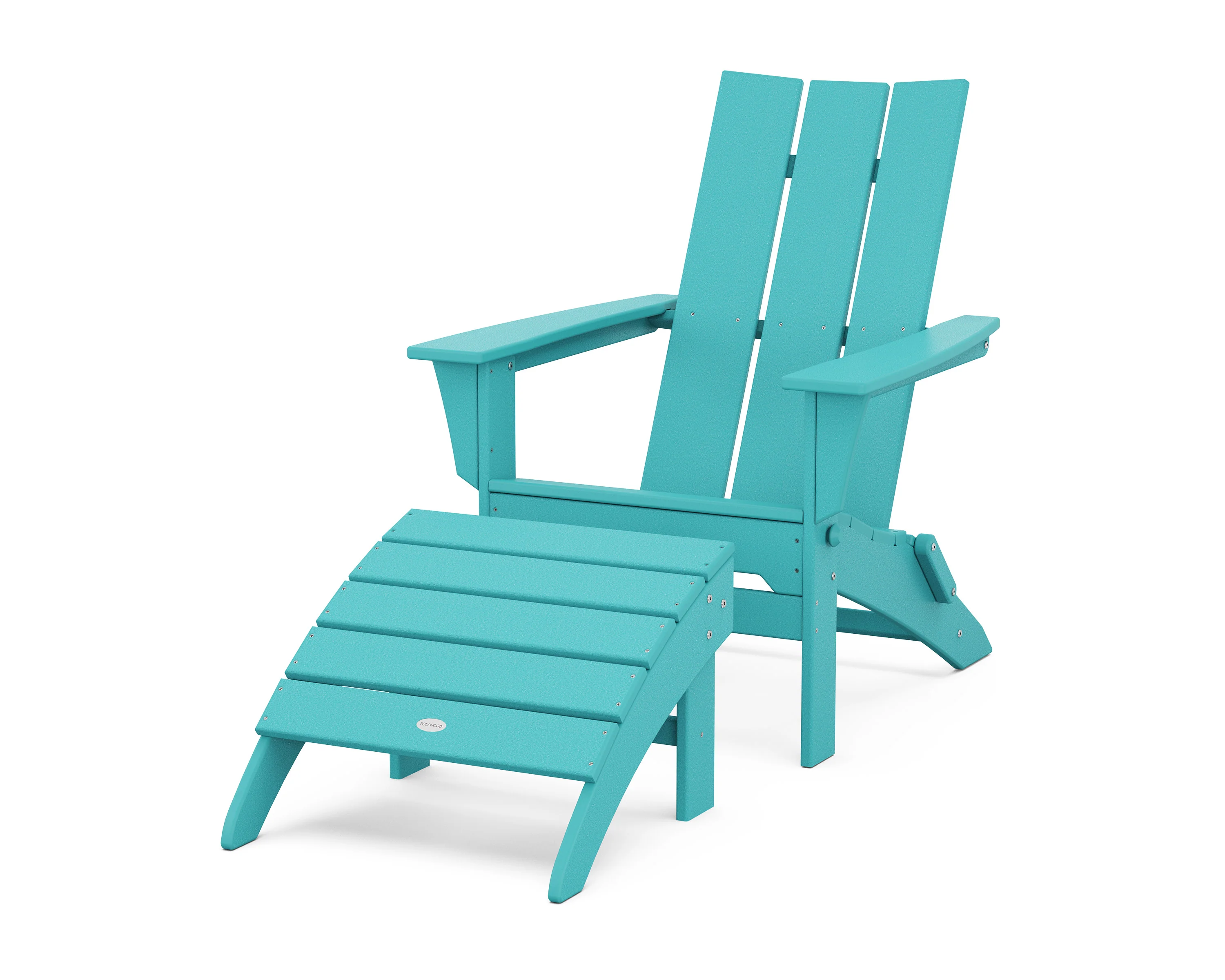 Modern Folding Adirondack Chair 2-Piece Set with Ottoman - Image 6