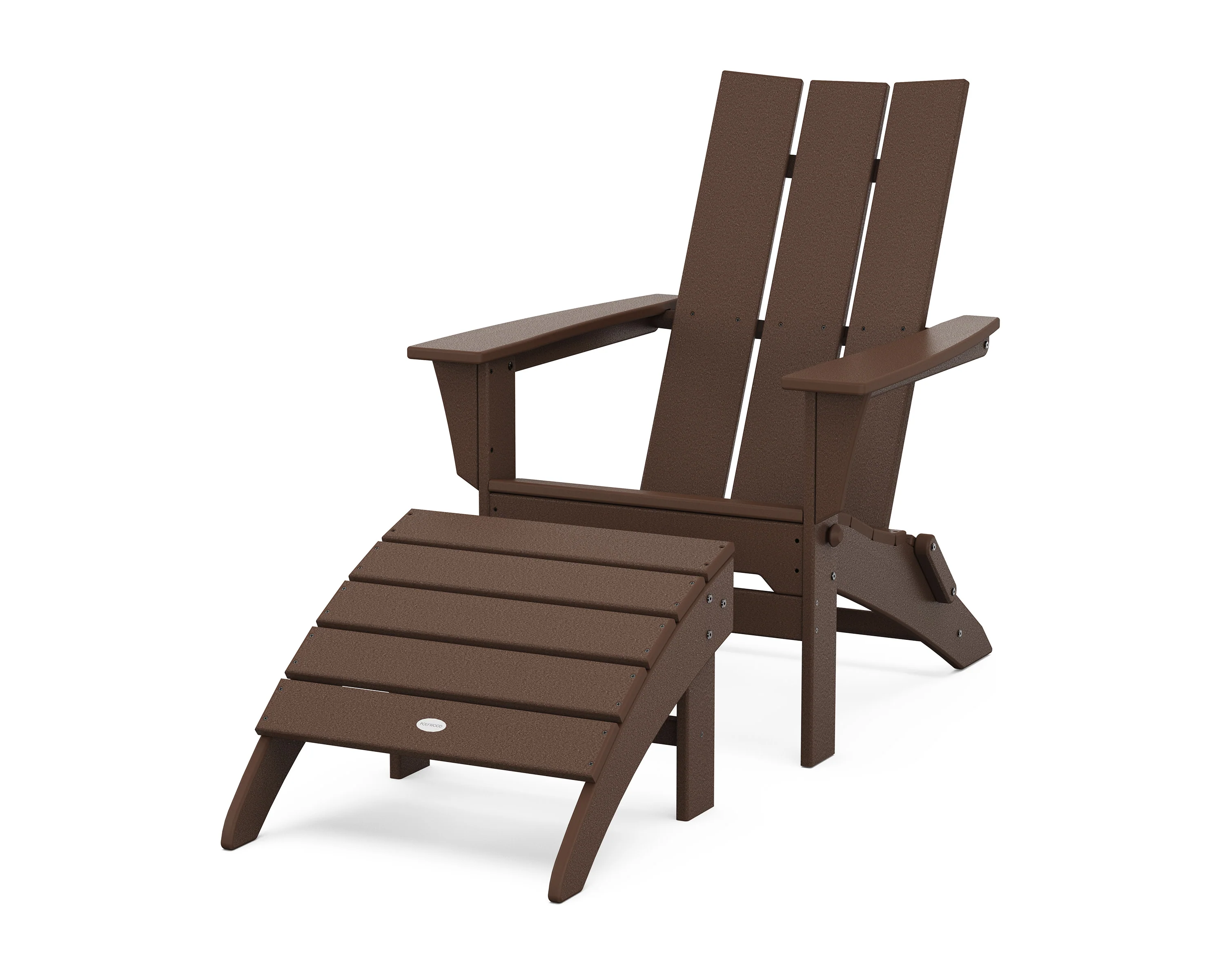Modern Folding Adirondack Chair 2-Piece Set with Ottoman - Image 8