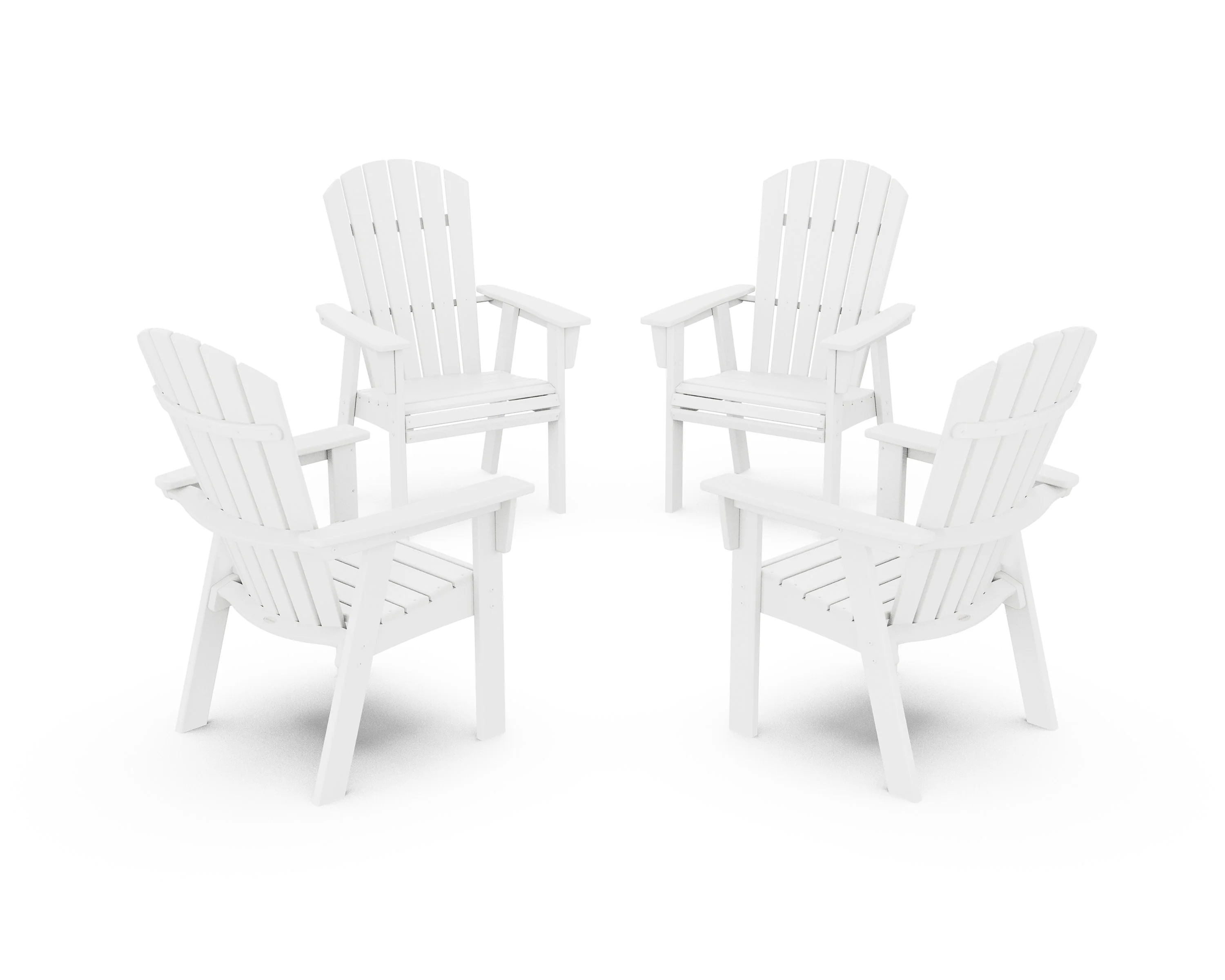 Nautical 4-Piece Curveback Upright Adirondack Conversation Set - Image 2