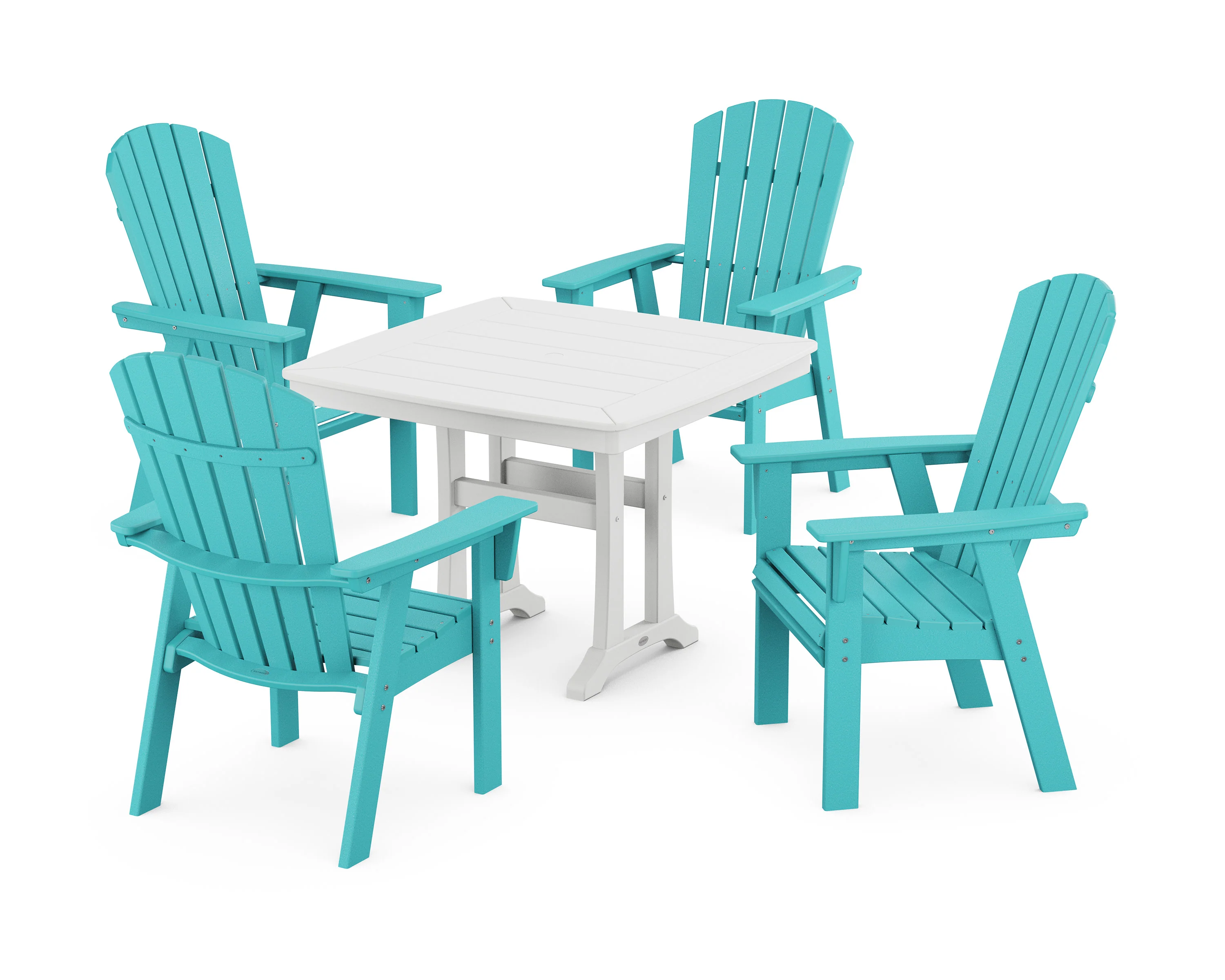 Nautical Adirondack 5-Piece Dining Set with Trestle Legs - Image 19