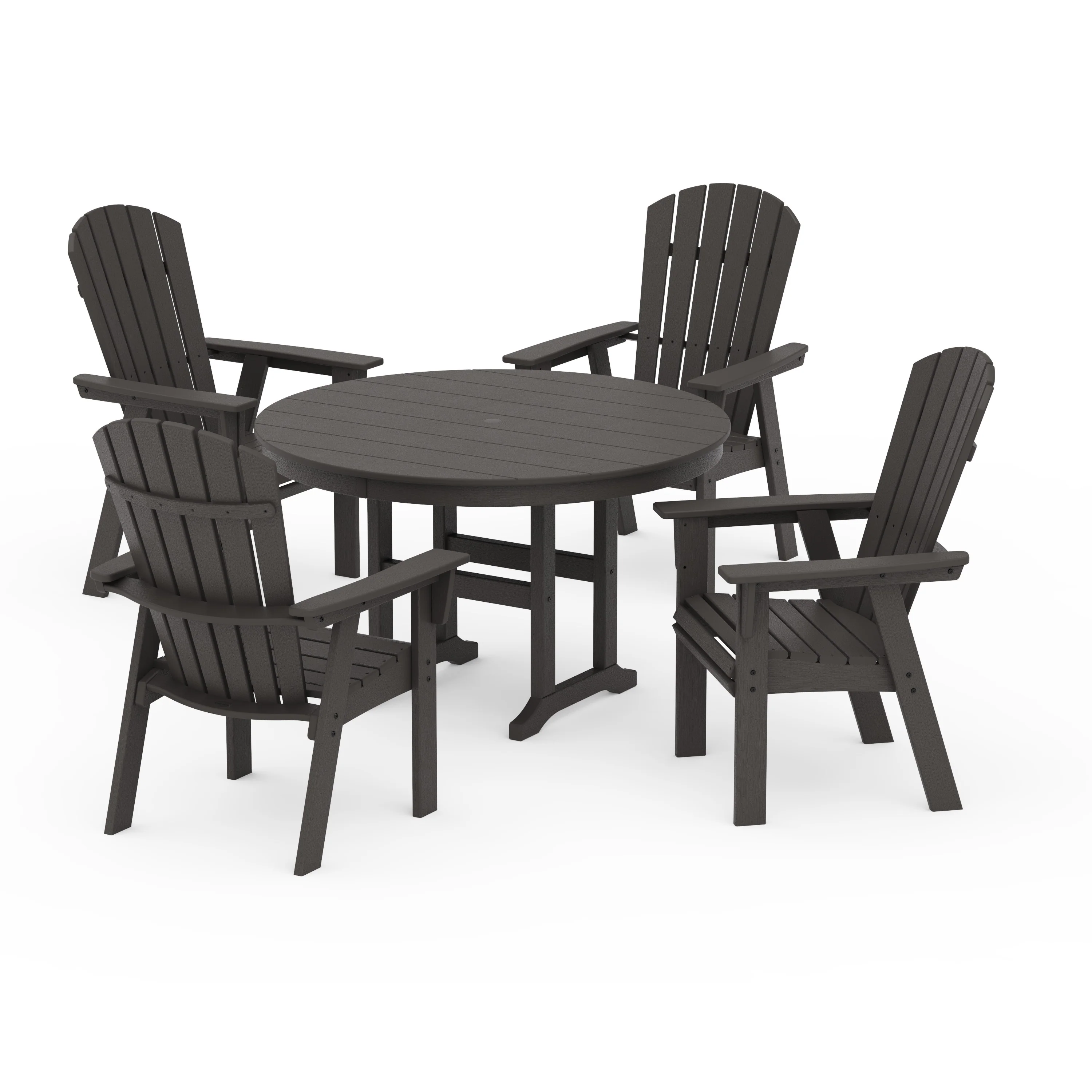 Nautical Adirondack 5-Piece Round Farmhouse Dining Set - Image 4