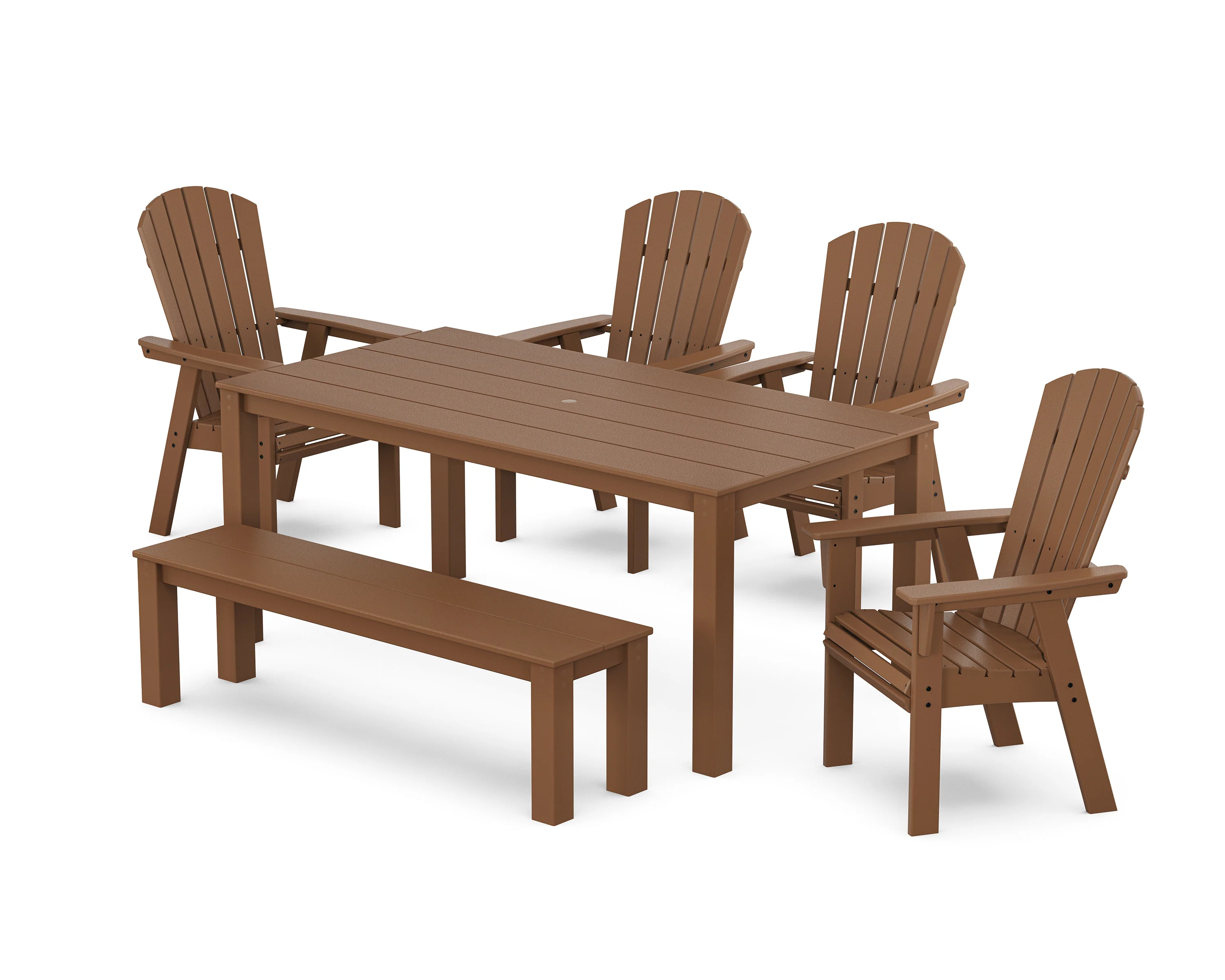 Nautical Curveback Adirondack 6-Piece Parsons Dining Set with Bench - Image 4