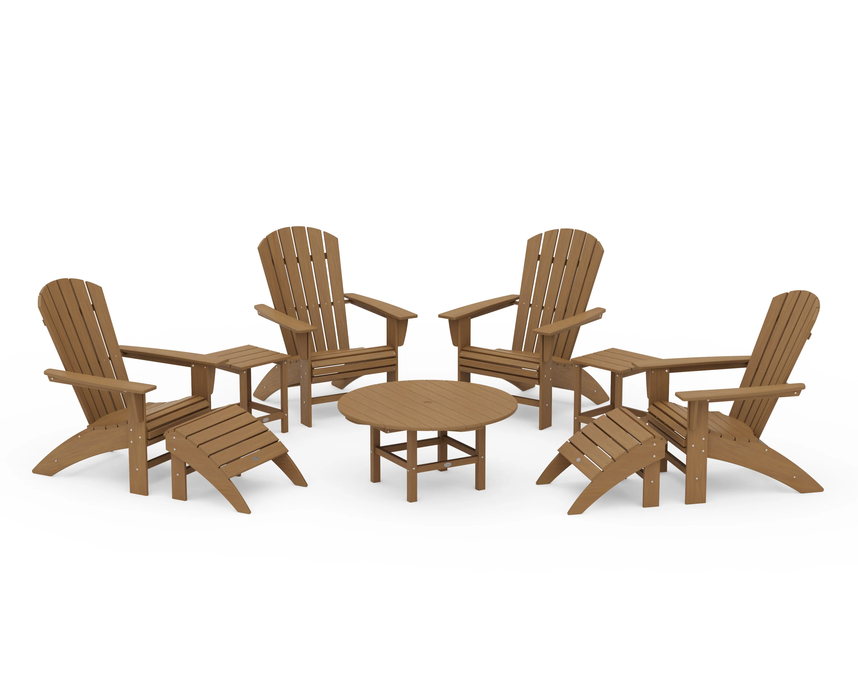 Nautical Curveback Adirondack Chair 9-Piece Conversation Set - Image 18