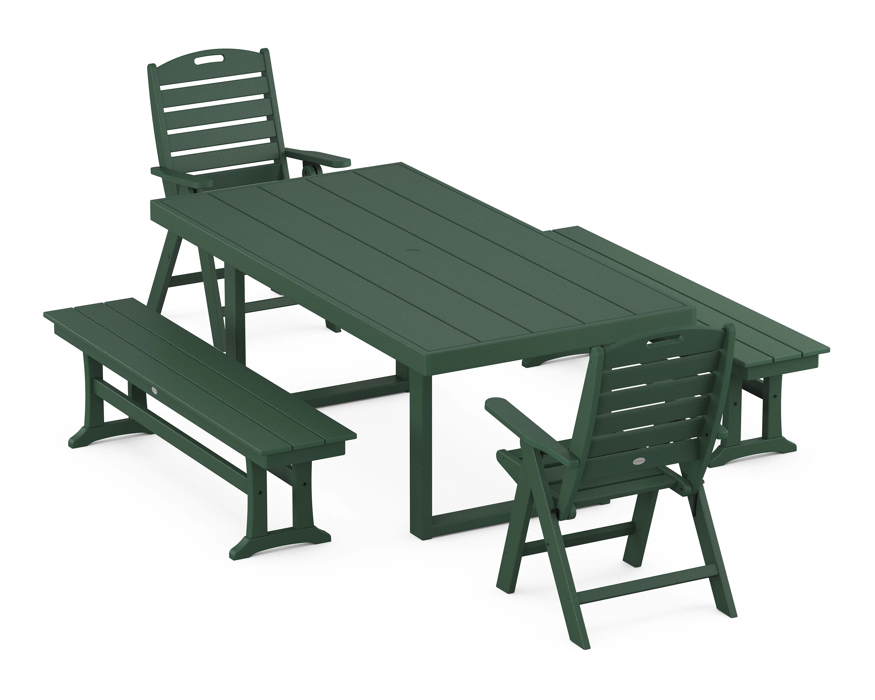 Nautical Folding Highback 5-Piece Dining Set with Trestle Legs - Image 10