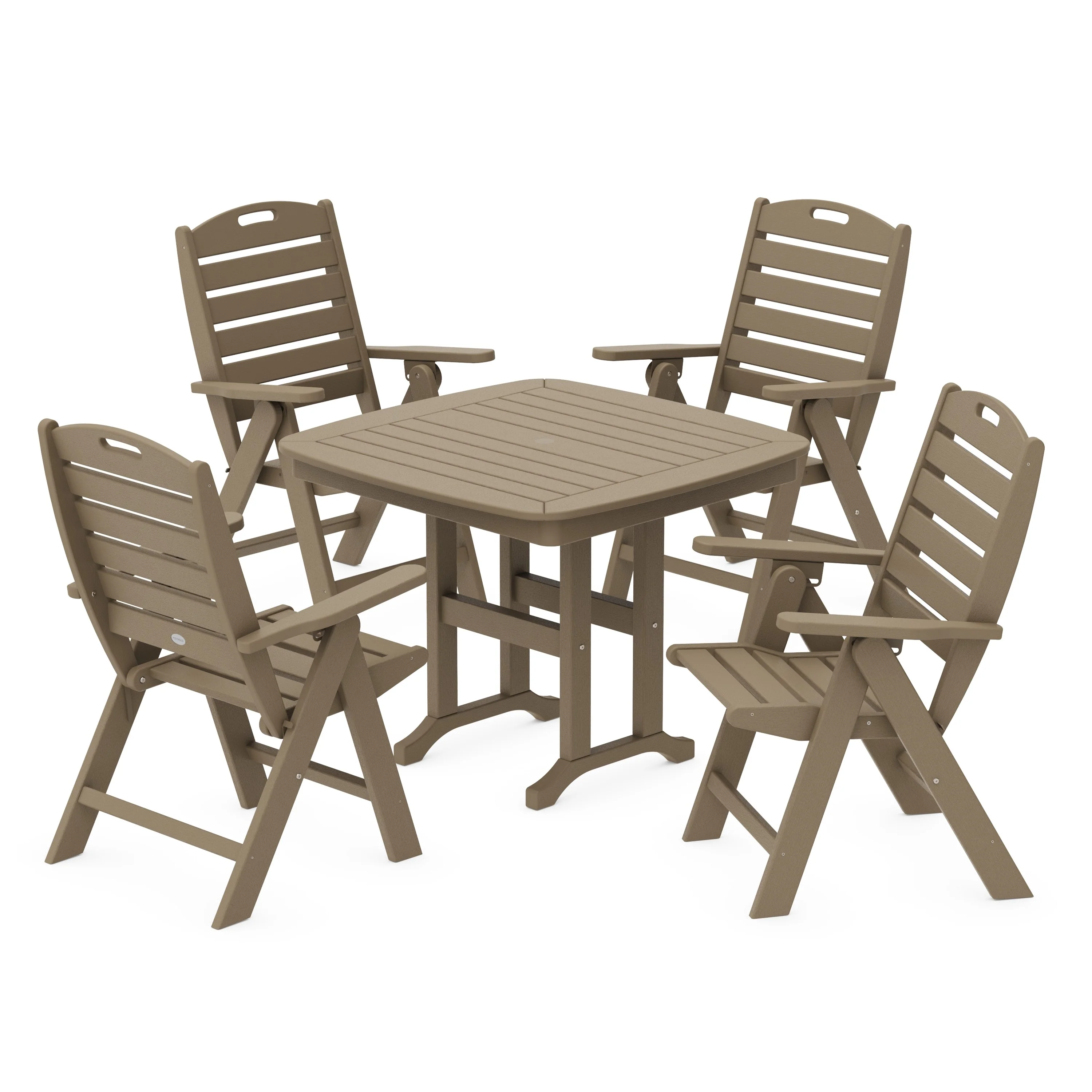 Nautical Folding Highback Chair 5-Piece Dining Set - Image 4