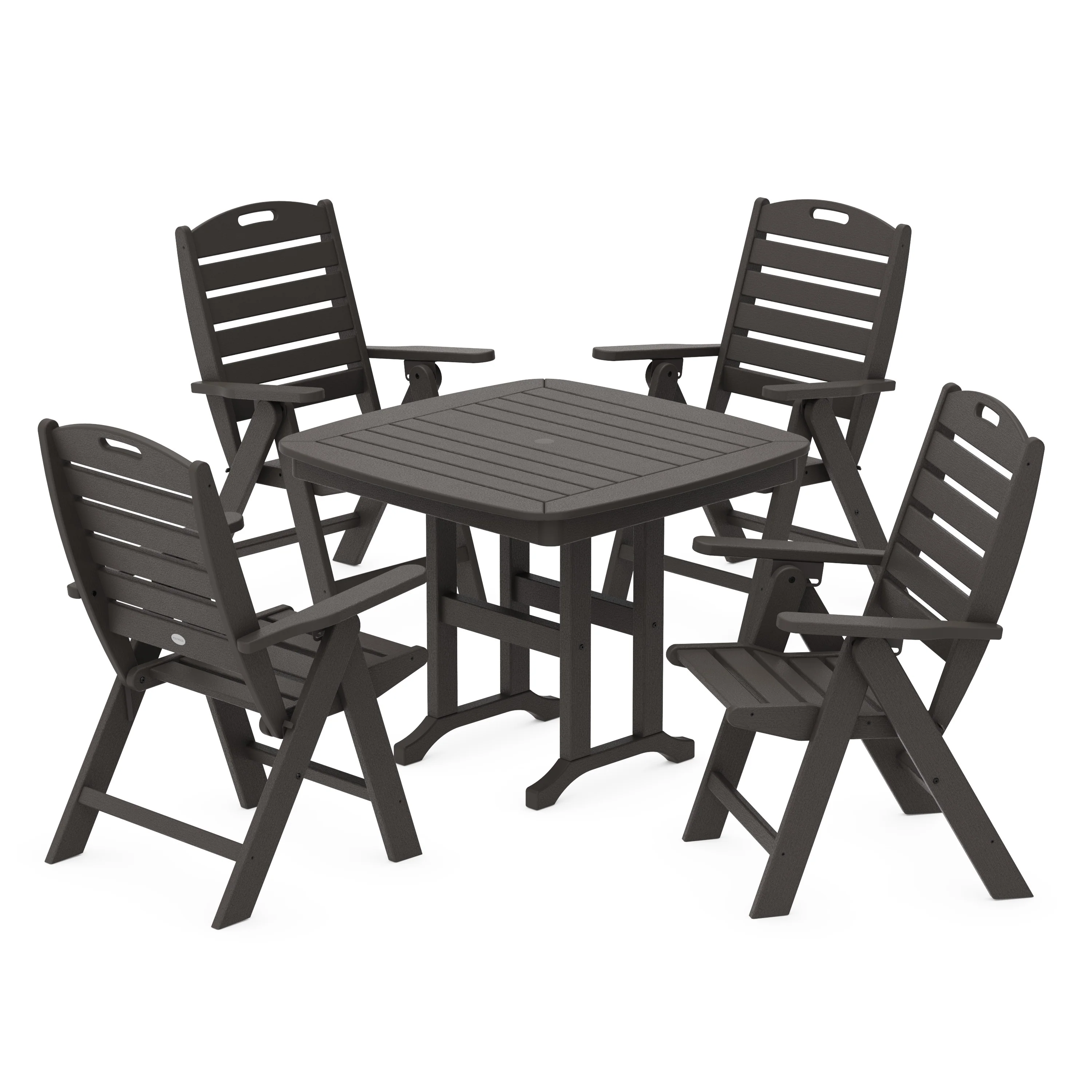 Nautical Folding Highback Chair 5-Piece Dining Set - Image 9