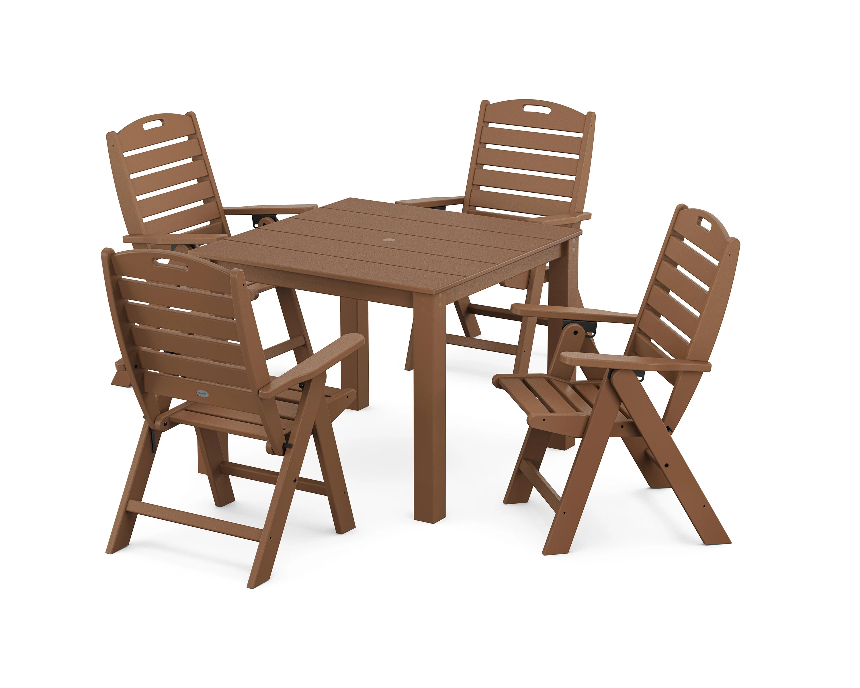 Nautical Folding Highback Chair 5-Piece Parsons Dining Set - Image 6