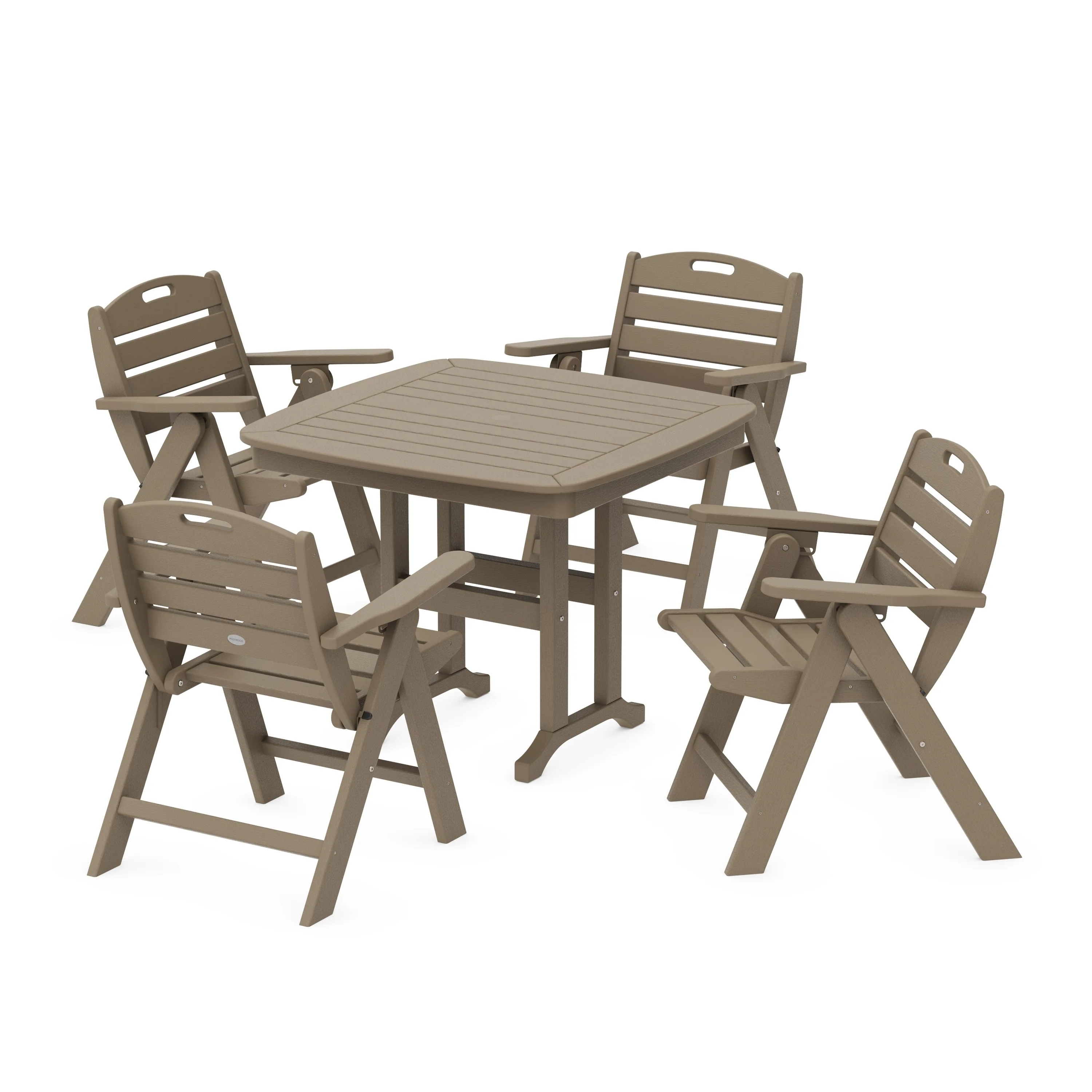 Nautical Folding Lowback Chair 5-Piece Dining Set - Image 6