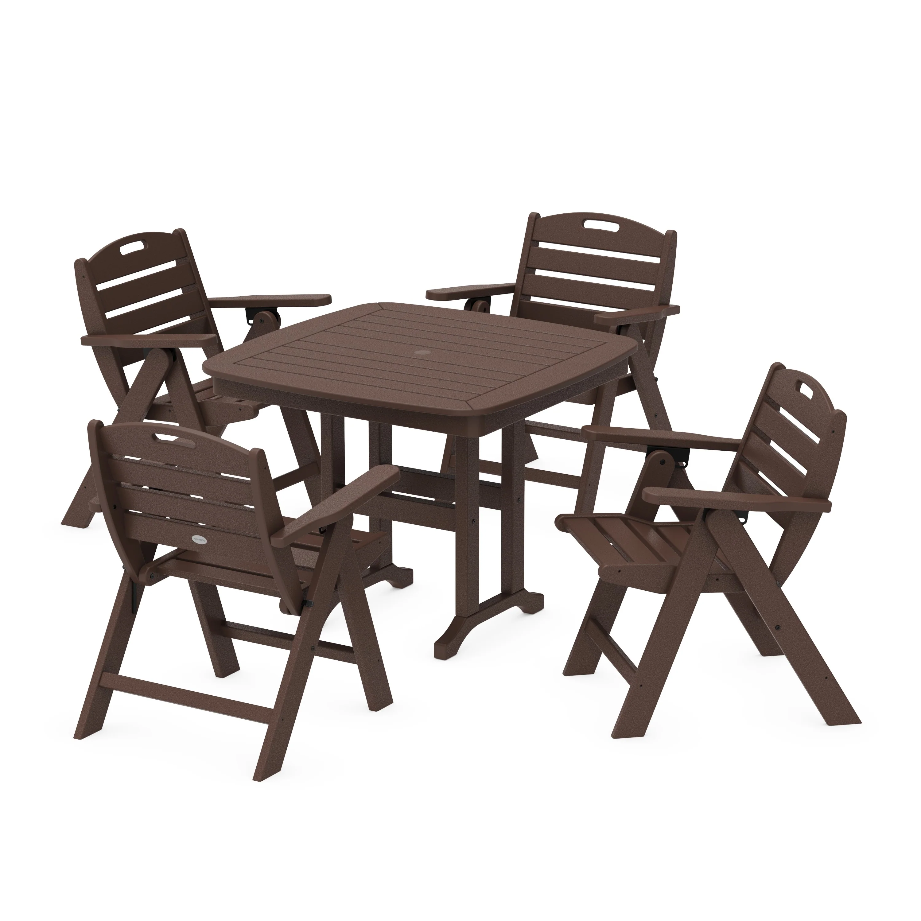 Nautical Folding Lowback Chair 5-Piece Dining Set - Image 8