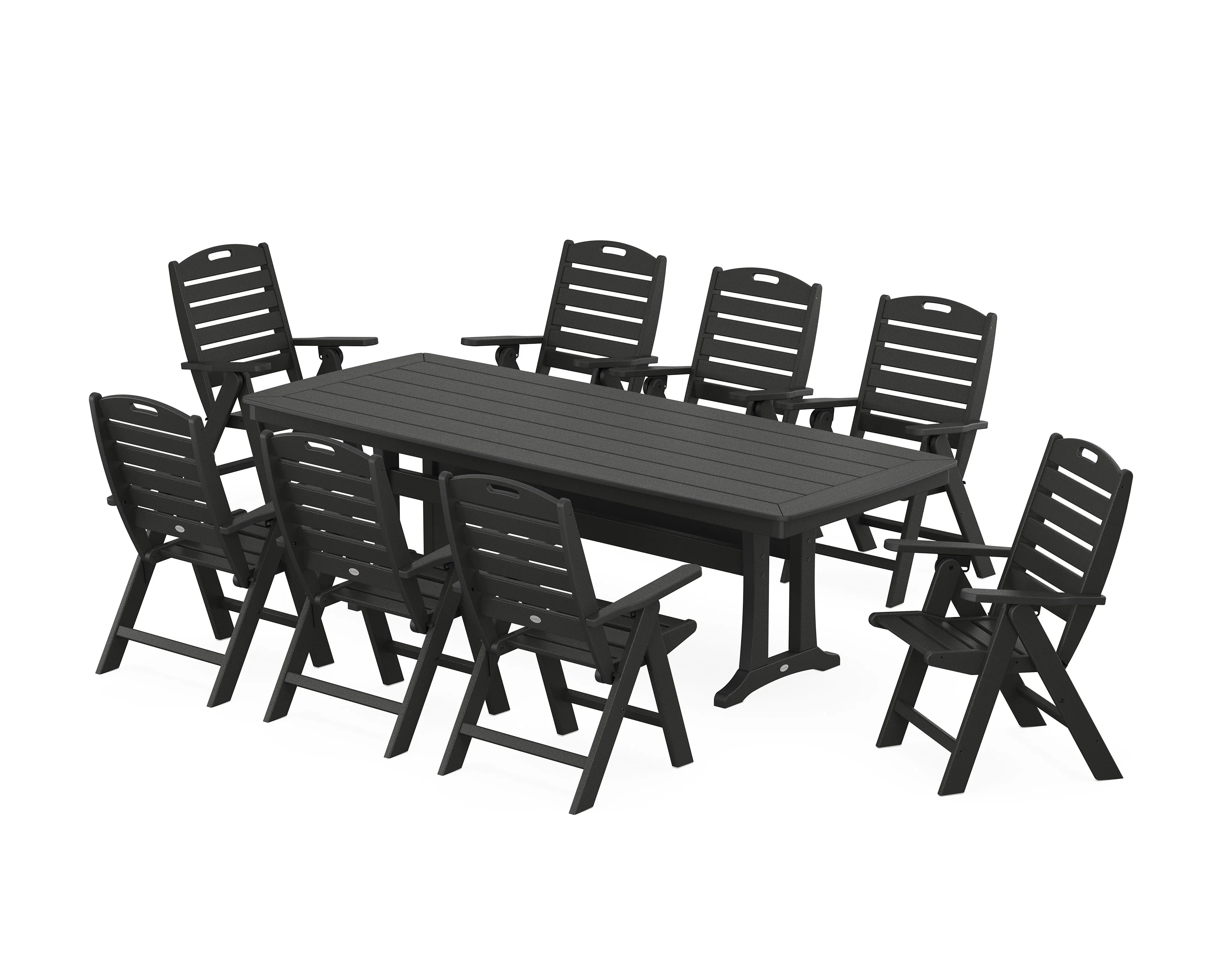 Nautical Highback 9-Piece Dining Set with Trestle Legs - Image 10