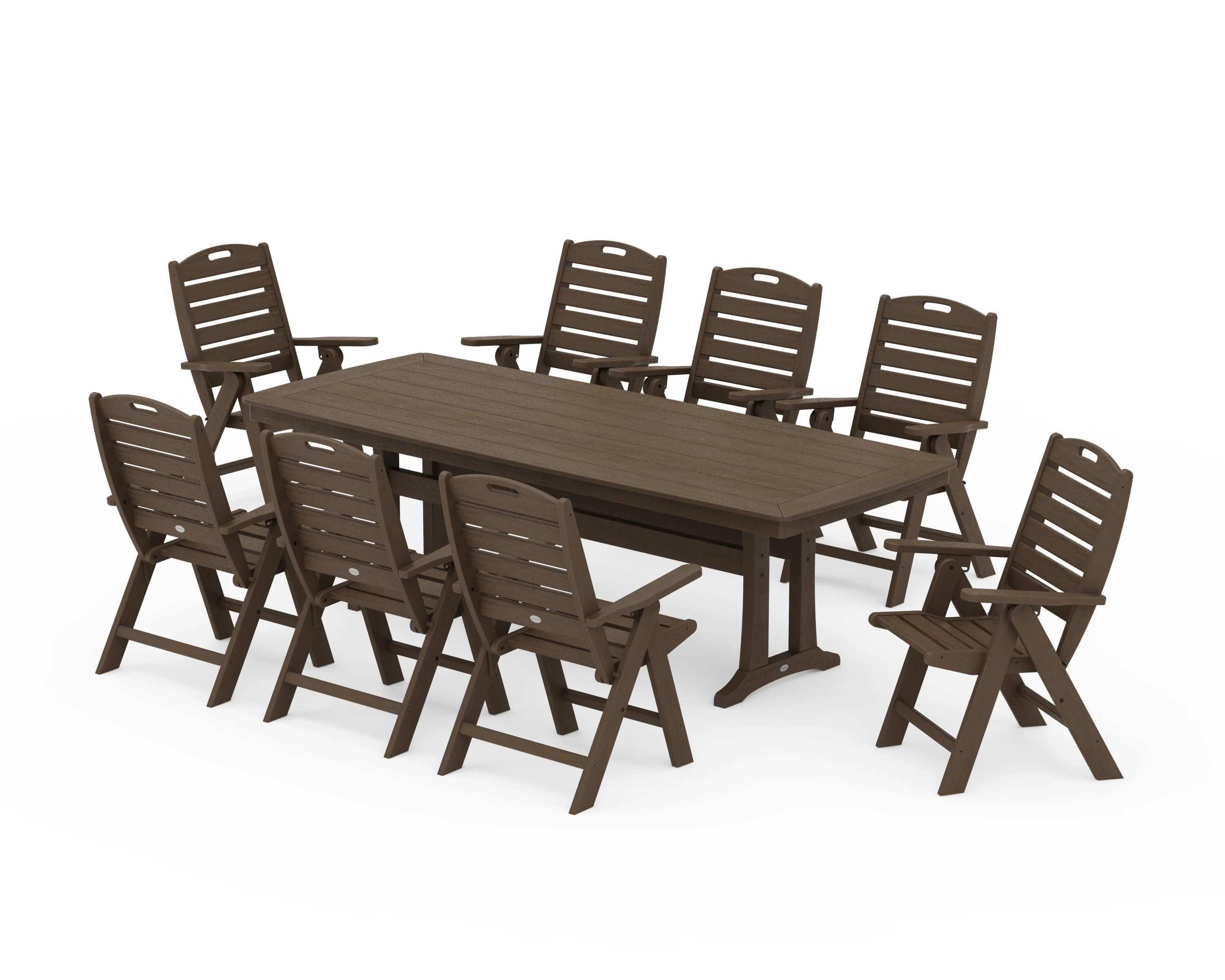 Nautical Highback 9-Piece Dining Set with Trestle Legs - Image 14