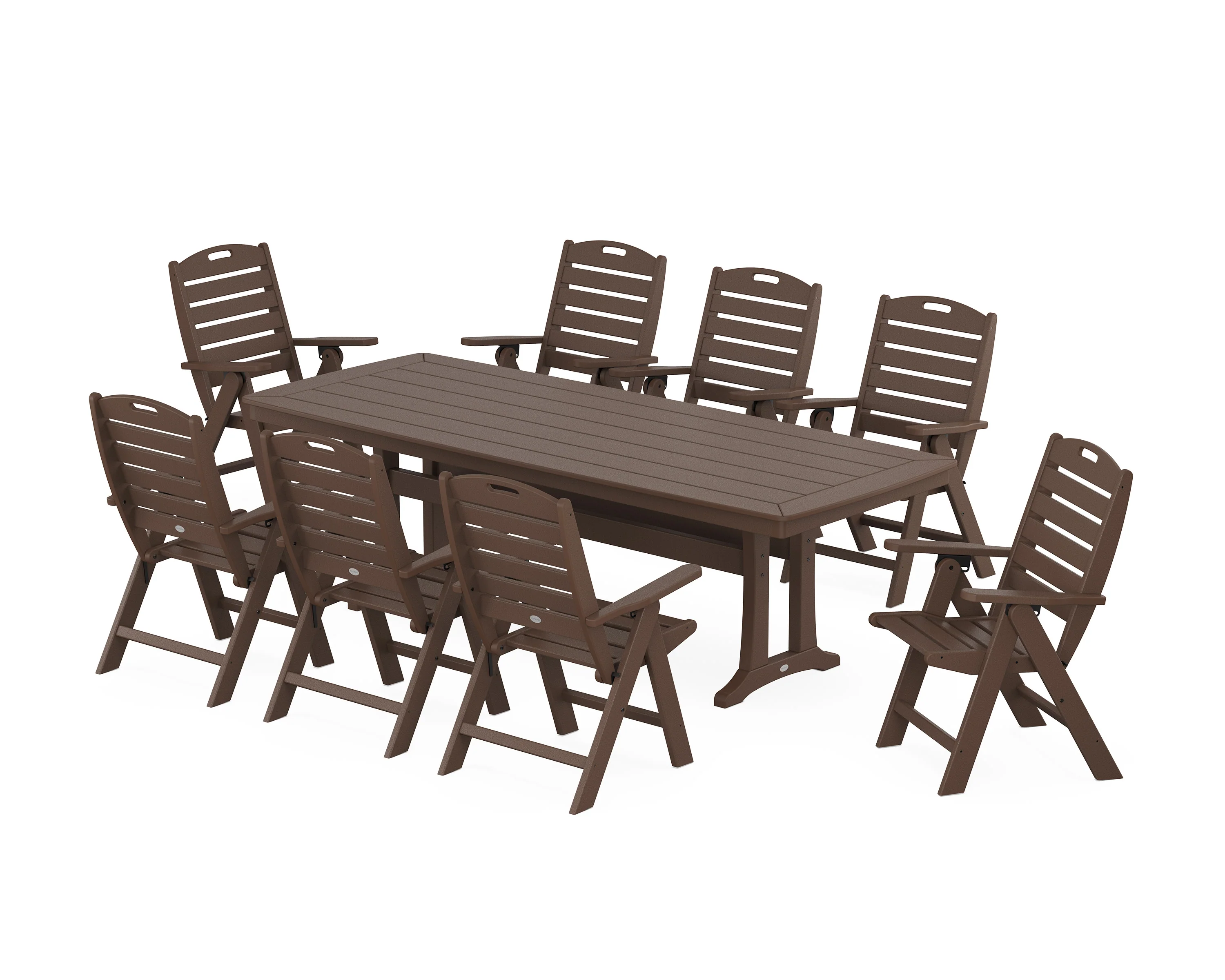 Nautical Highback 9-Piece Dining Set with Trestle Legs - Image 7