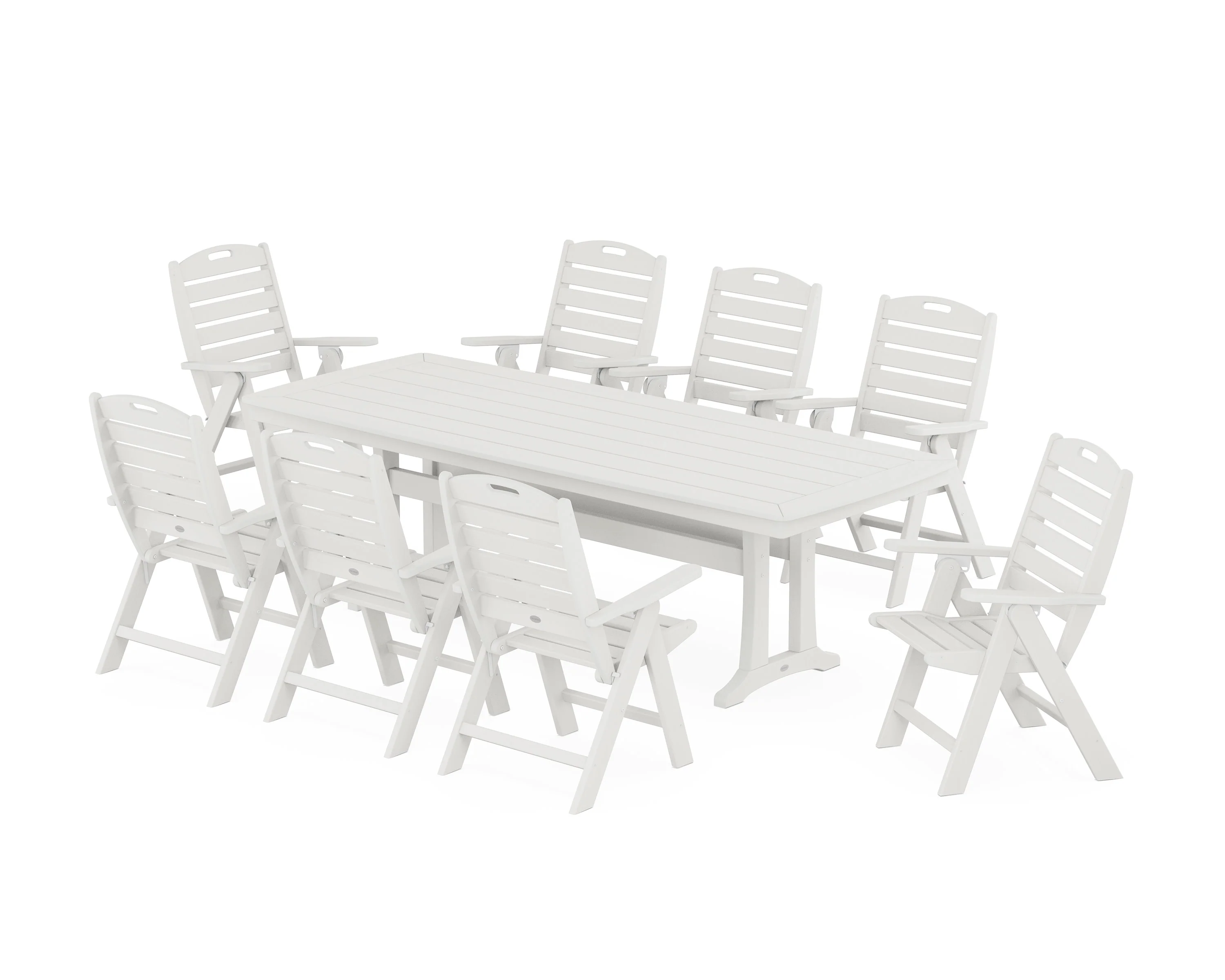 Nautical Highback 9-Piece Dining Set with Trestle Legs - Image 9