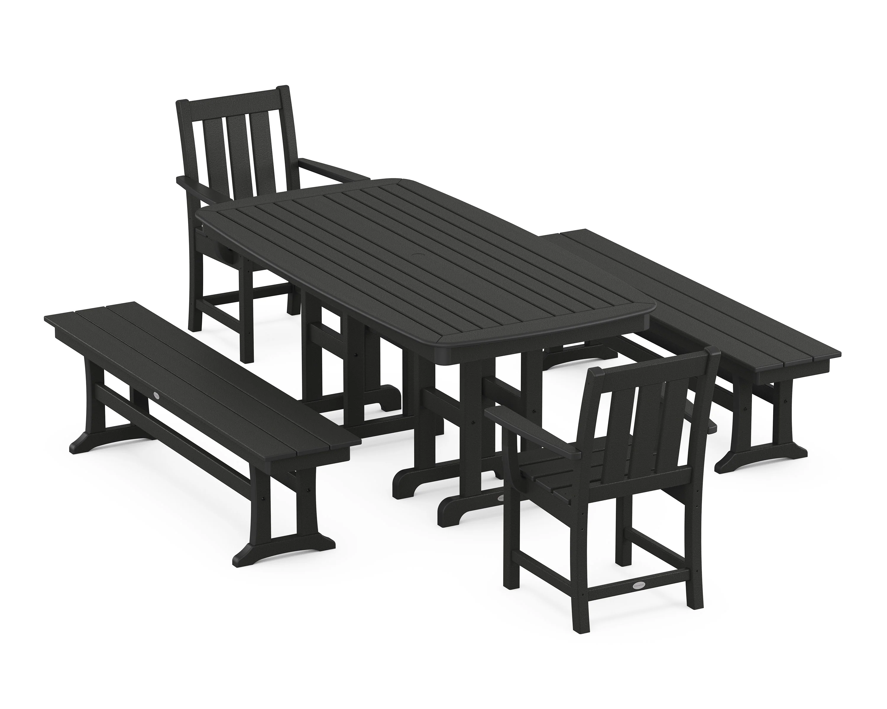 Oxford 5-Piece Dining Set with Benches - Image 4
