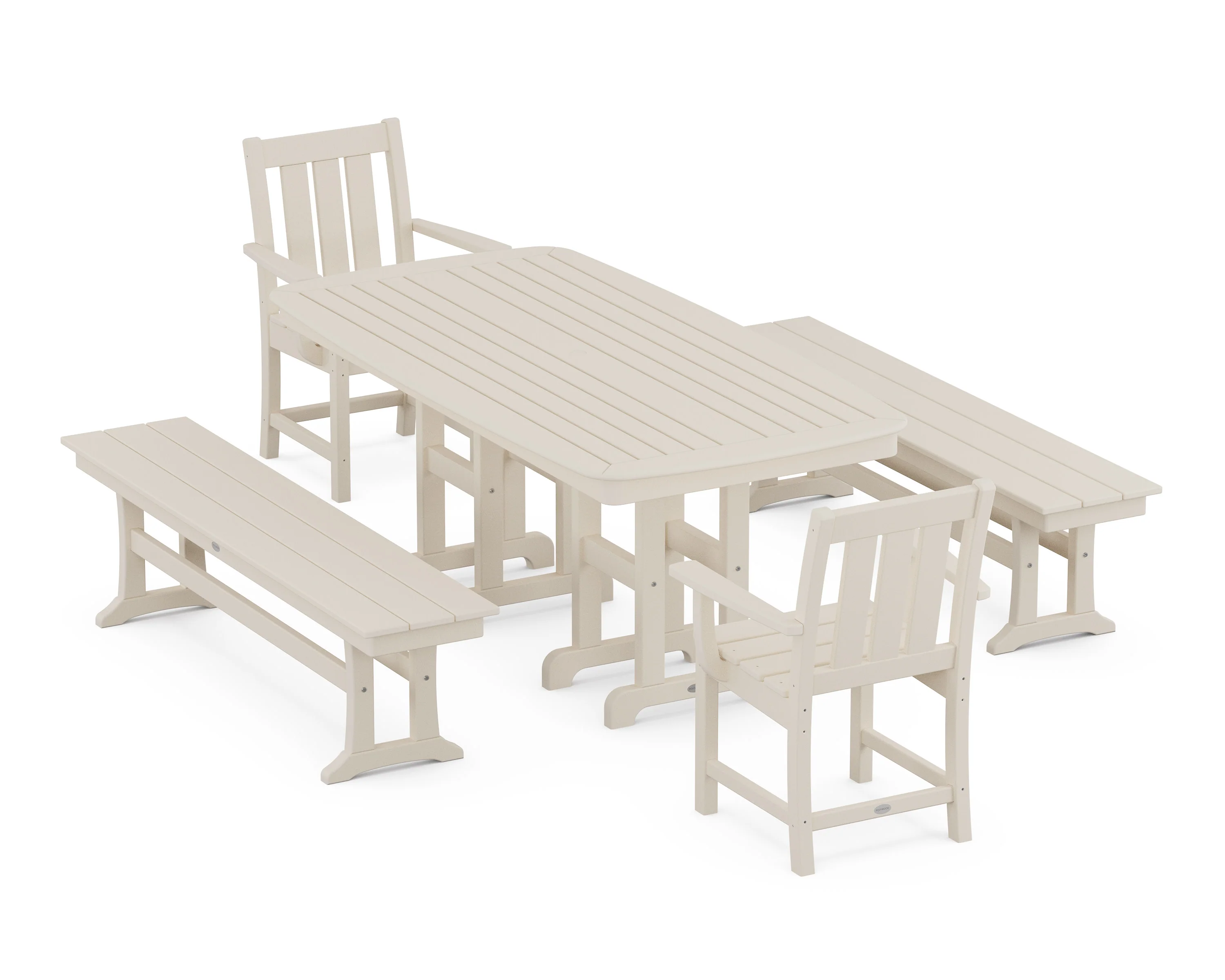 Oxford 5-Piece Dining Set with Benches - Image 6