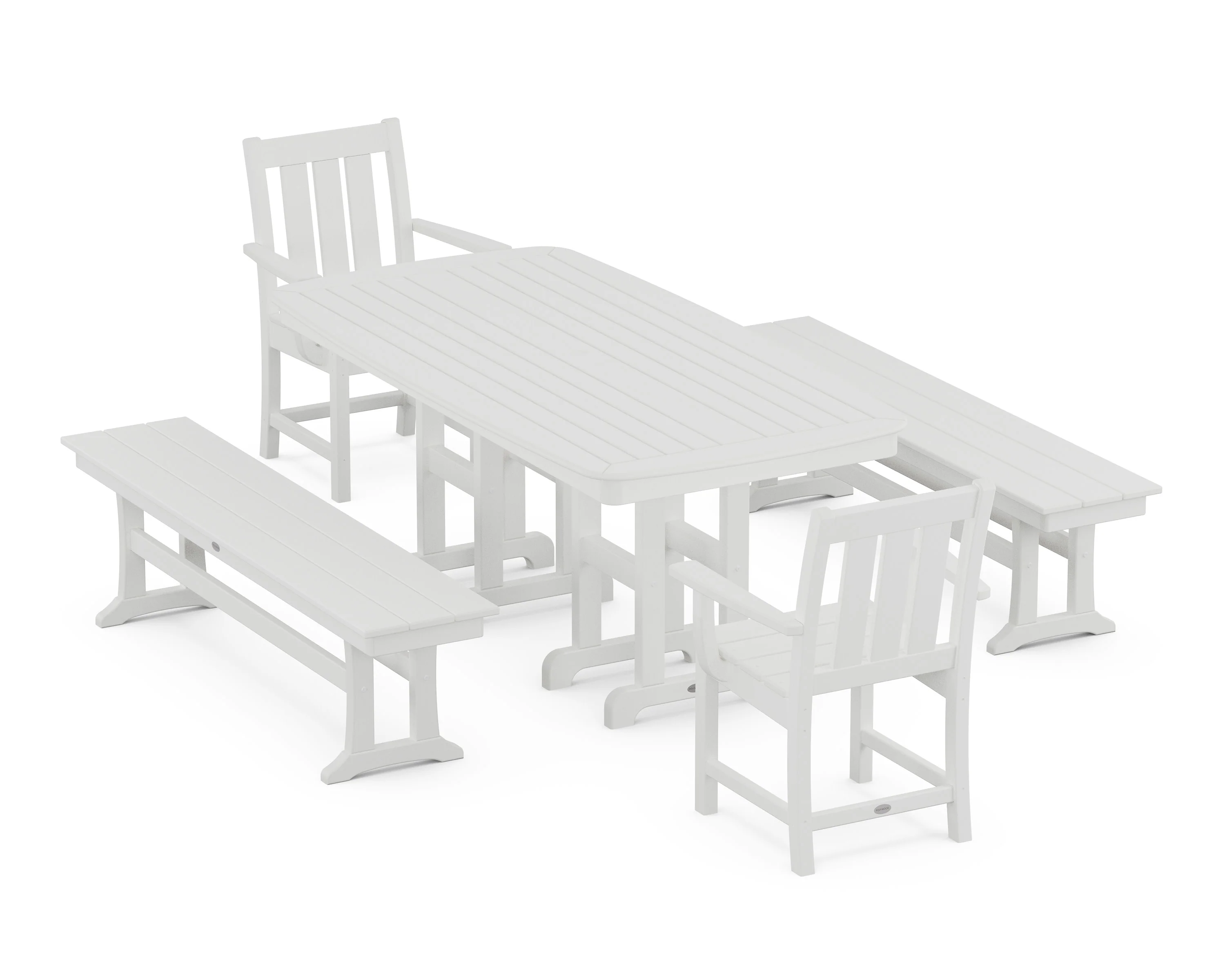 Oxford 5-Piece Dining Set with Benches - Image 8