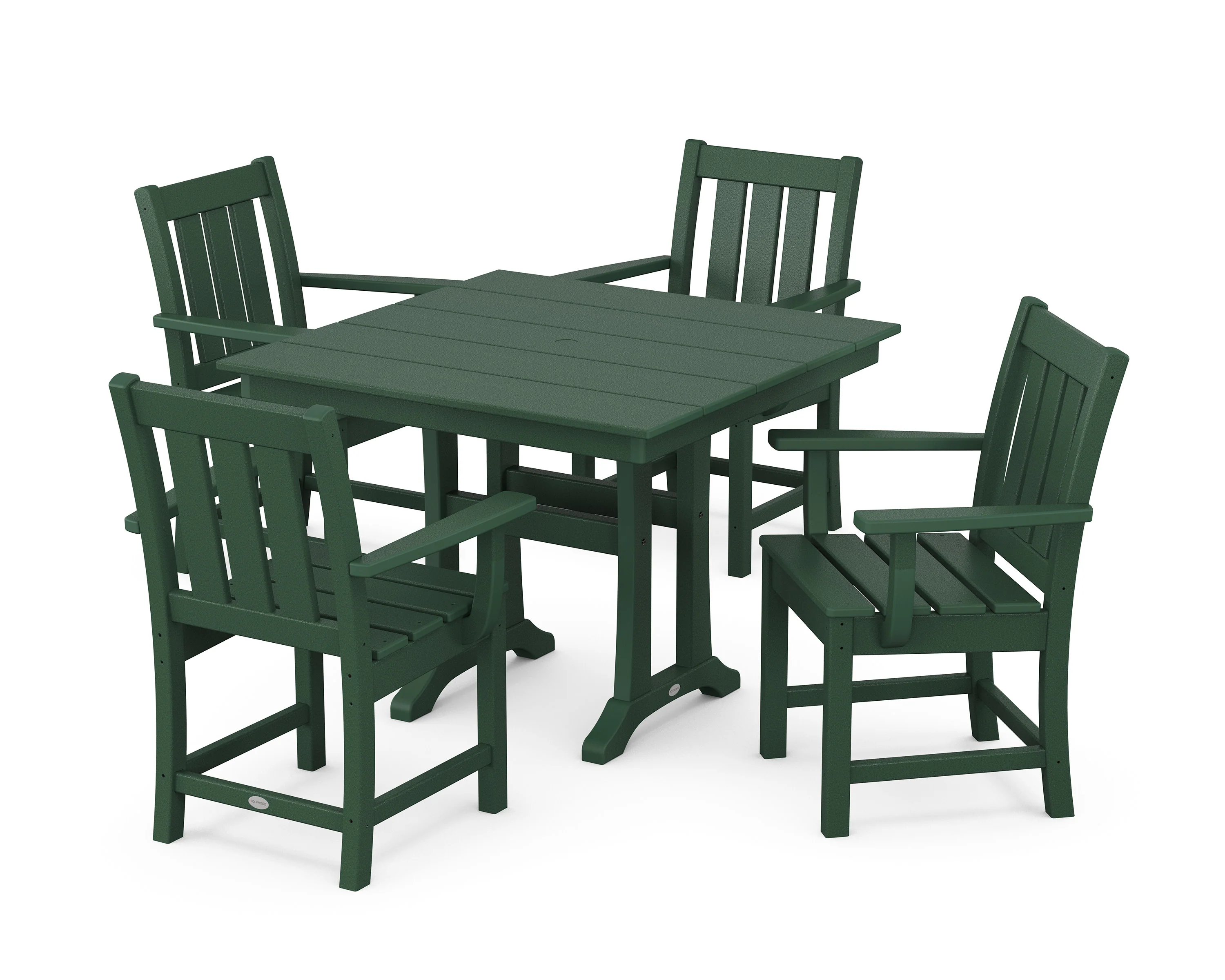 Oxford 5-Piece Farmhouse Dining Set with Trestle Legs - Image 4