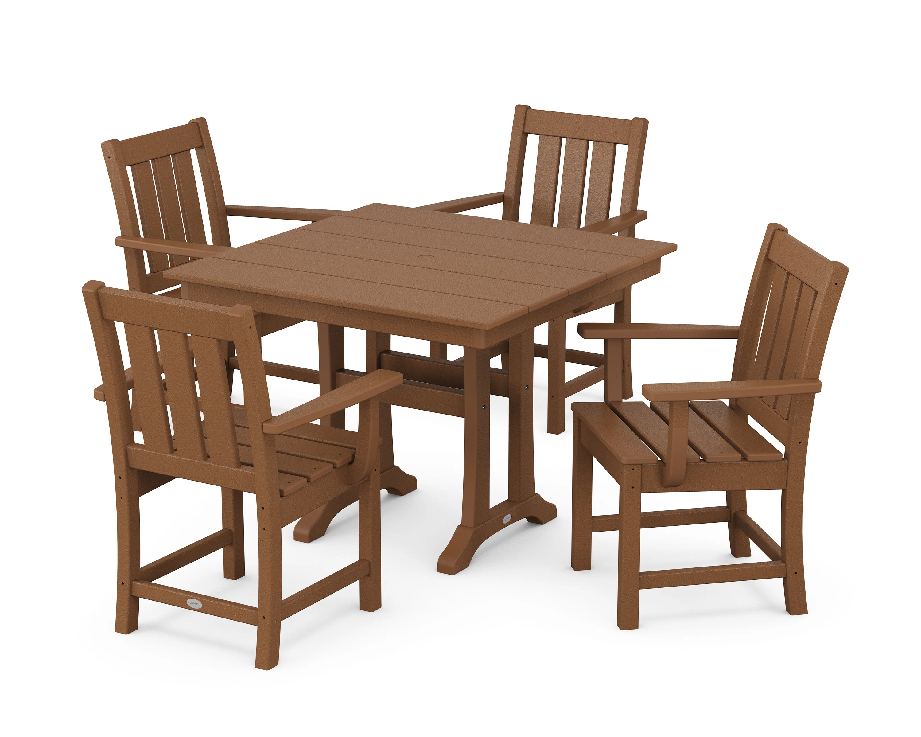 Oxford 5-Piece Farmhouse Dining Set with Trestle Legs - Image 5