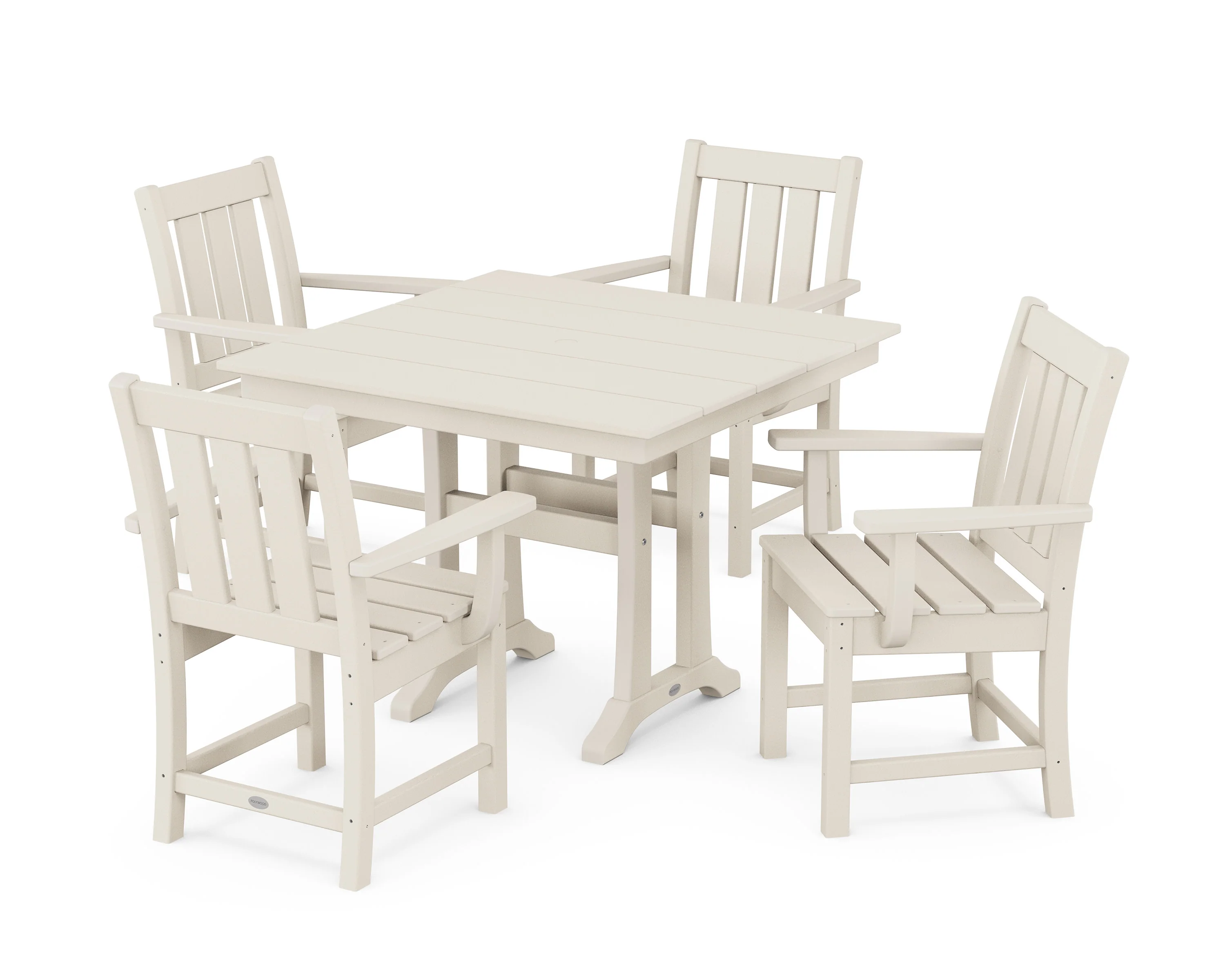 Oxford 5-Piece Farmhouse Dining Set with Trestle Legs - Image 7