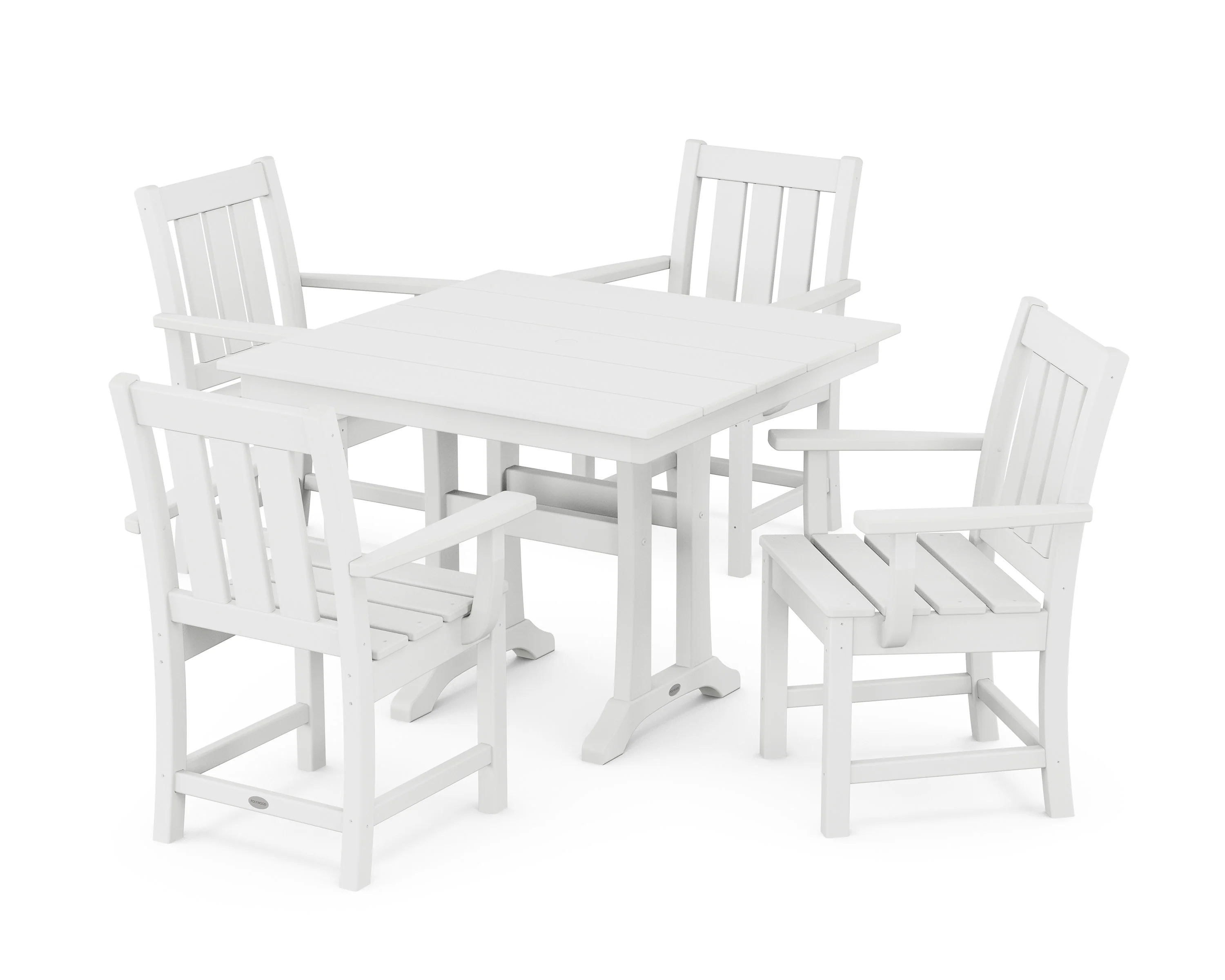 Oxford 5-Piece Farmhouse Dining Set with Trestle Legs - Image 8