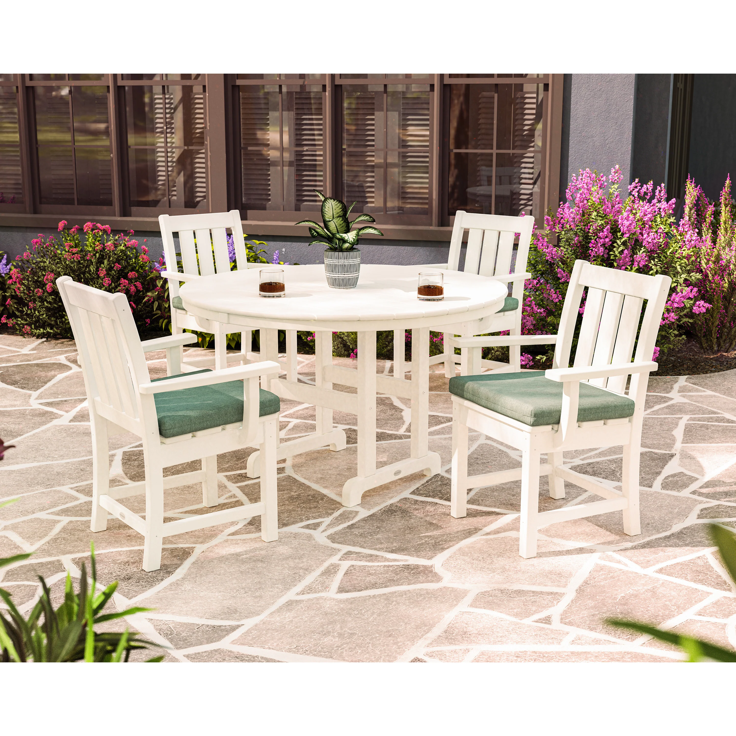 Oxford 5-Piece Round Farmhouse Dining Set - Image 3